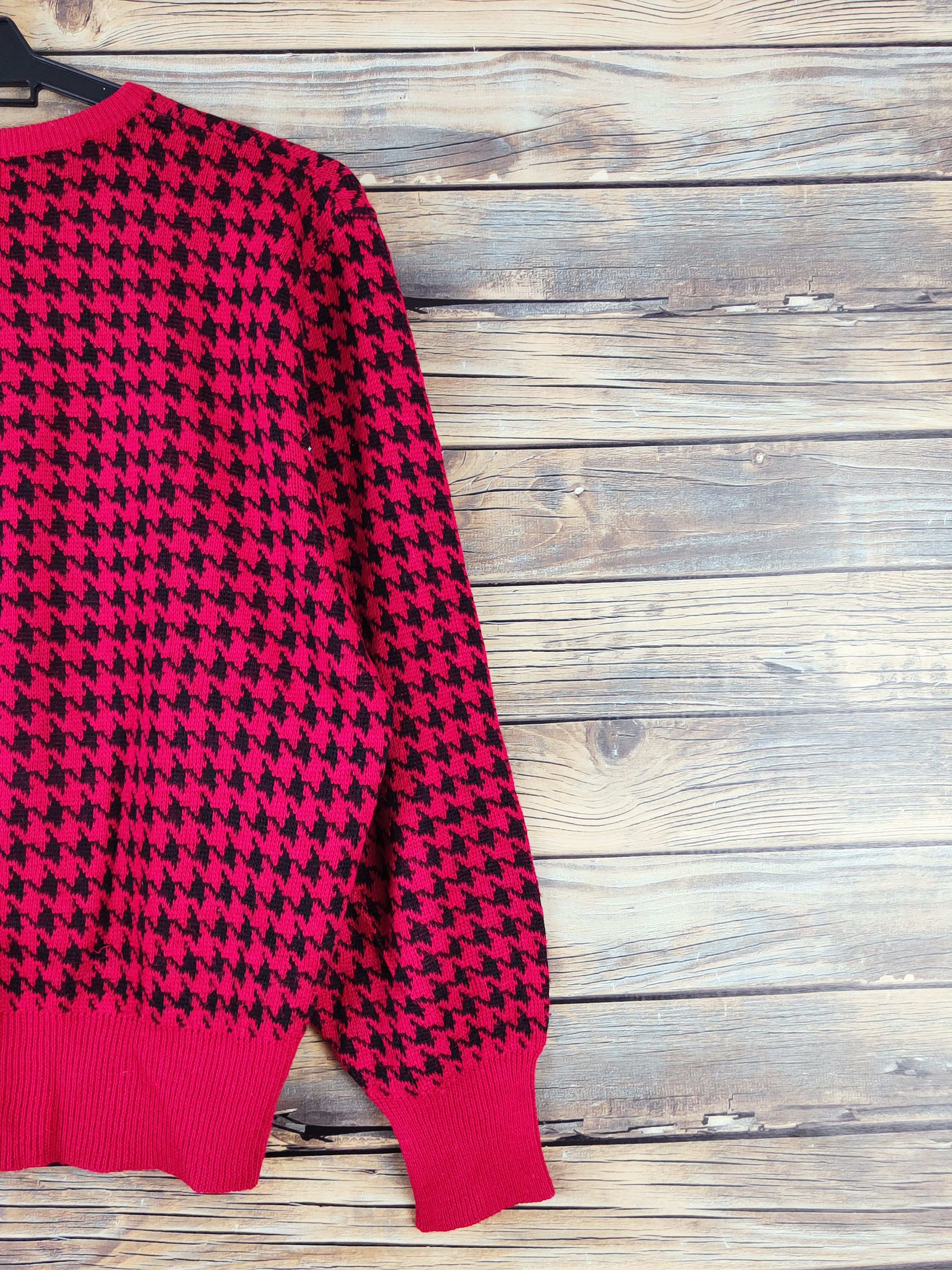 Homespun Knitwear × Japanese Brand × Vintage Patria Soeur Red Black Knitwear Sweatshirts #W1001 Size S / US 4 / IT 40 - 9 Thumbnail
