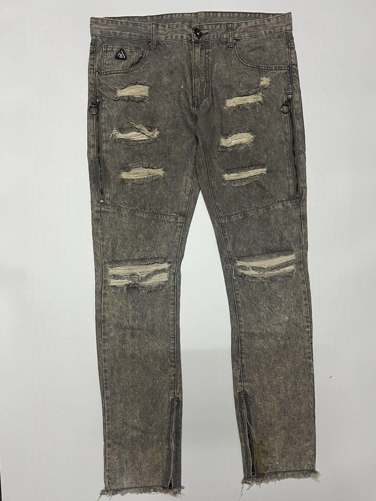 Japanese Brand DNM Collection Acid Wash Distressed Denim Size US 39 - 2 Thumbnail