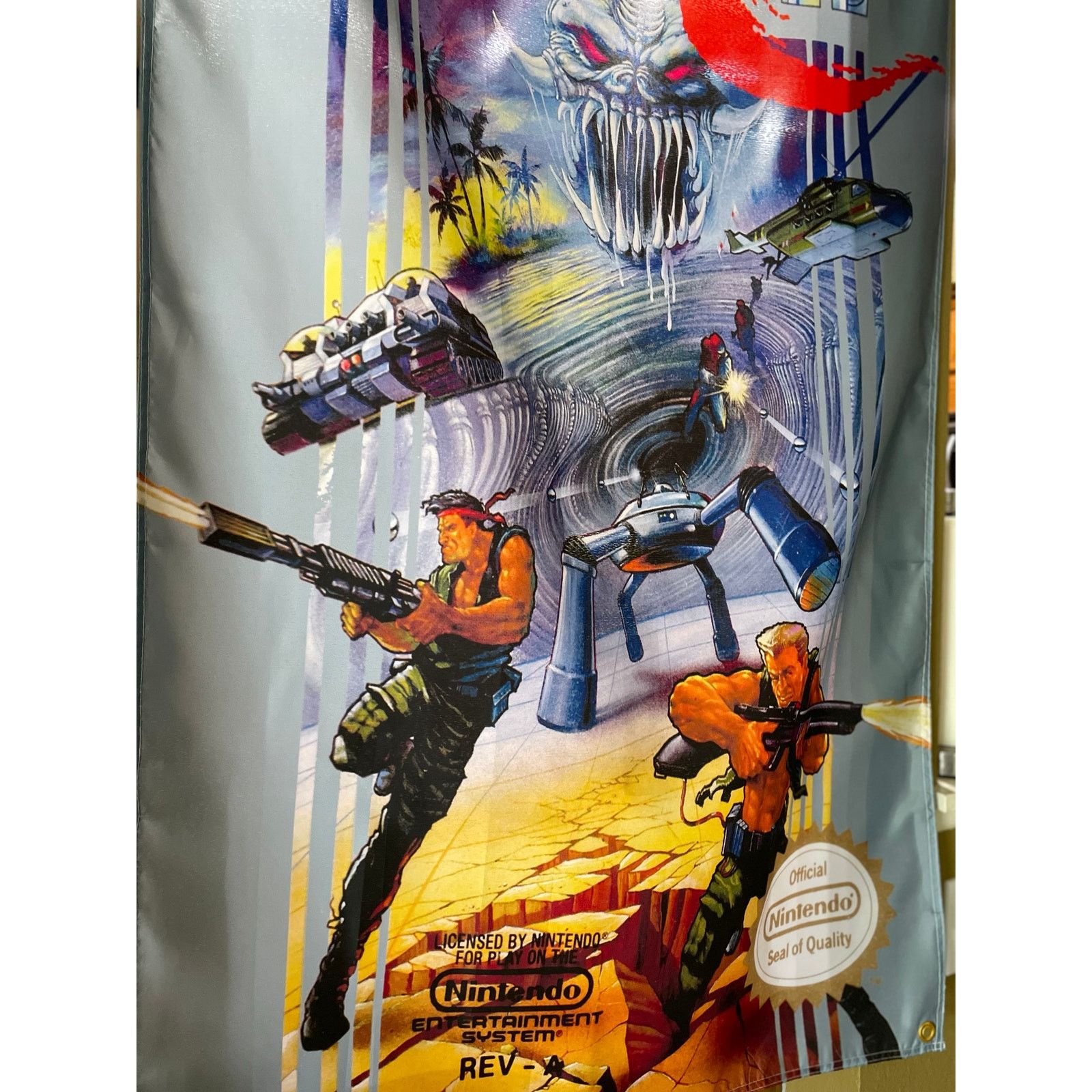 Nintendo Super C Nintendo NES 5ft Box Art Flag 1990 Contra Konami Size ONE SIZE - 2 Thumbnail