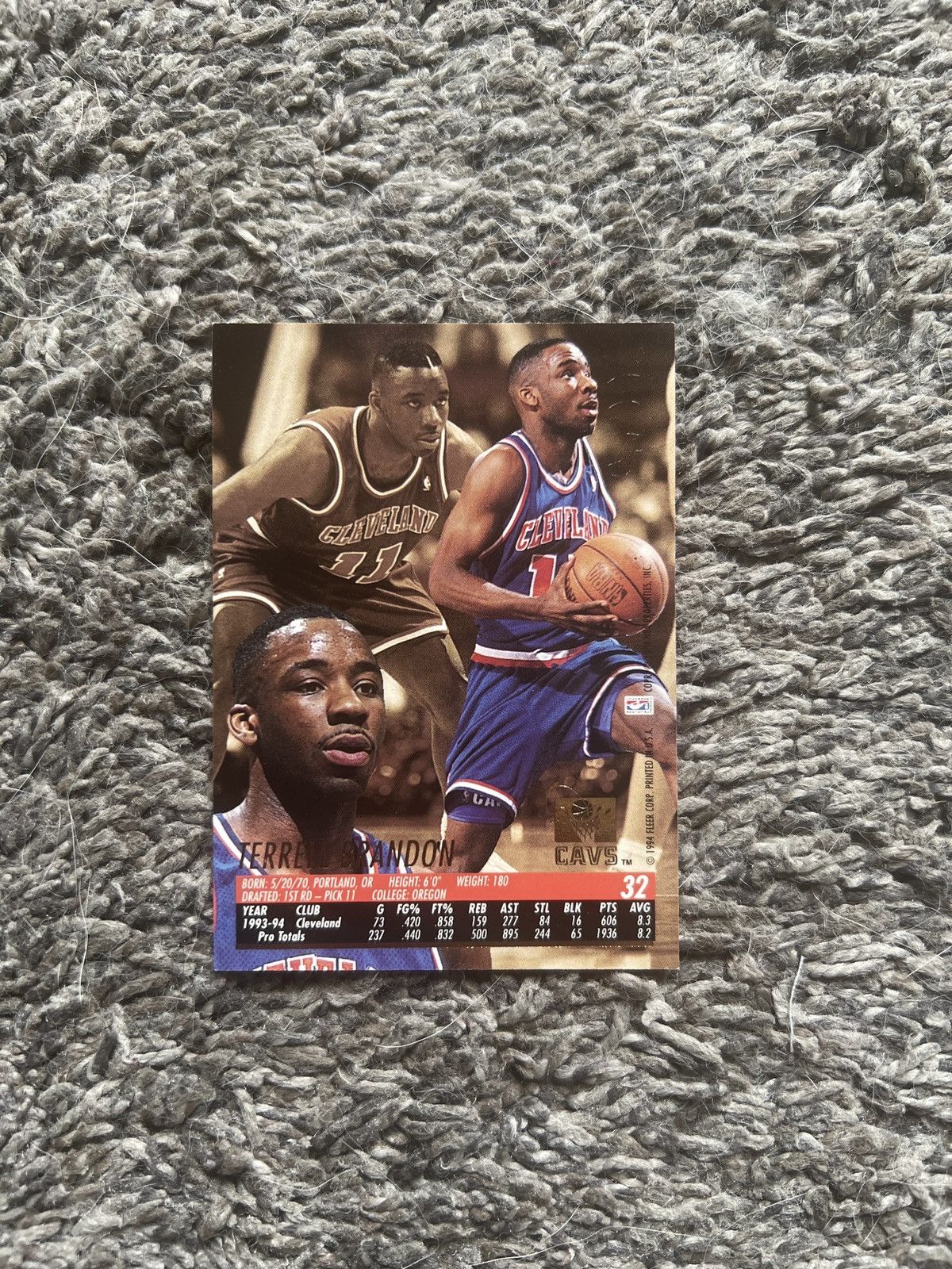 NBA 1994 Fleer Ultra #32 Terrell Brandon Card Size ONE SIZE - 2 Thumbnail