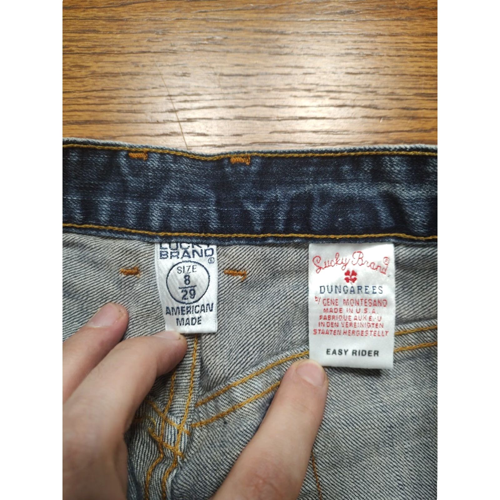 Lucky Brand VINTAGE Lucky Brand Easy Rider Jeans Womens 8 X 32 Bootcut Button Fly USA Denim Blue Size 30" / US 8 / IT 44 - 6 Thumbnail