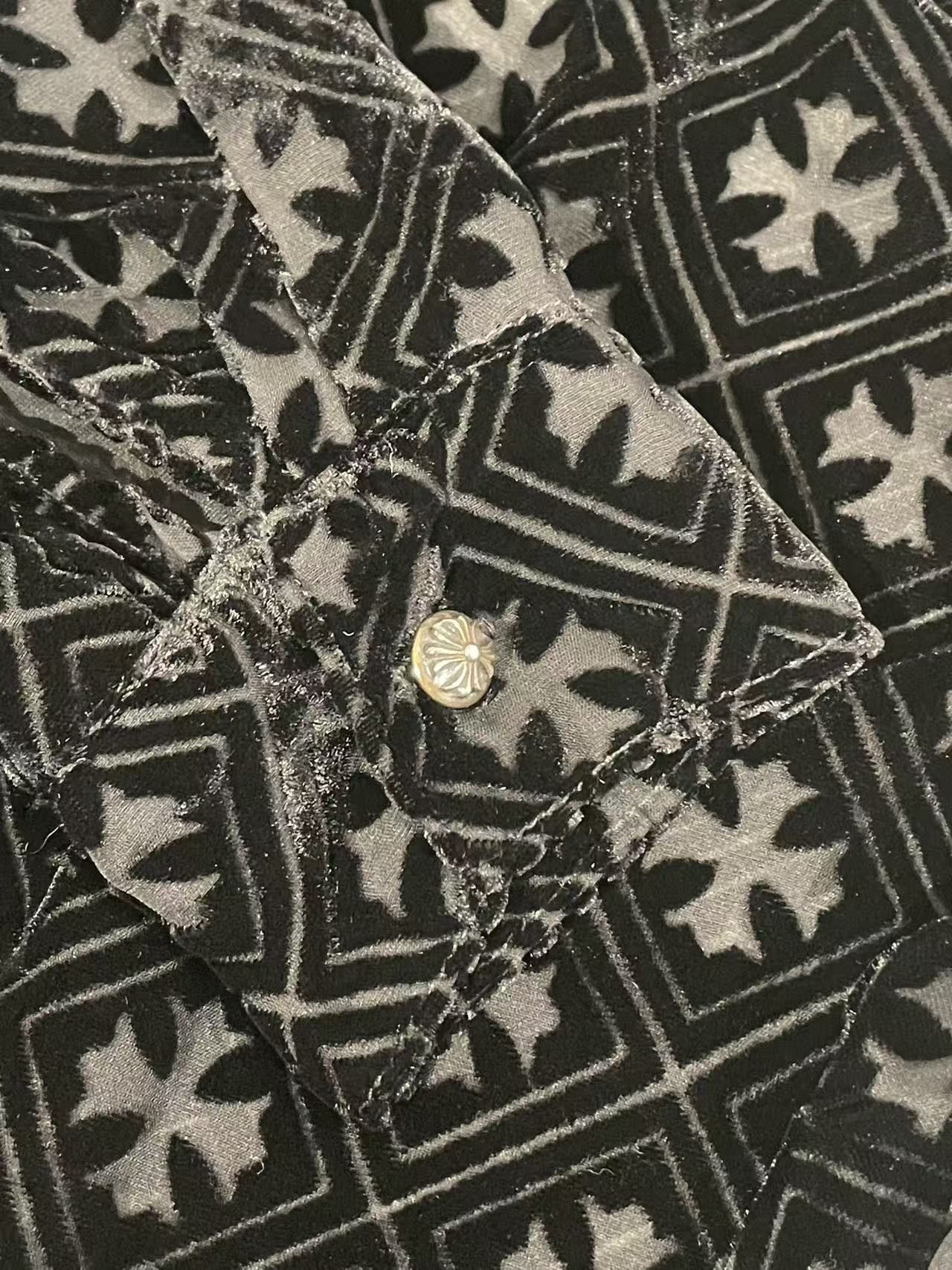 Chrome Hearts Chrome Hearts Velvet Burnout Cross Long Sleeve Shirt Size S / US 4 / IT 40 - 6 Thumbnail