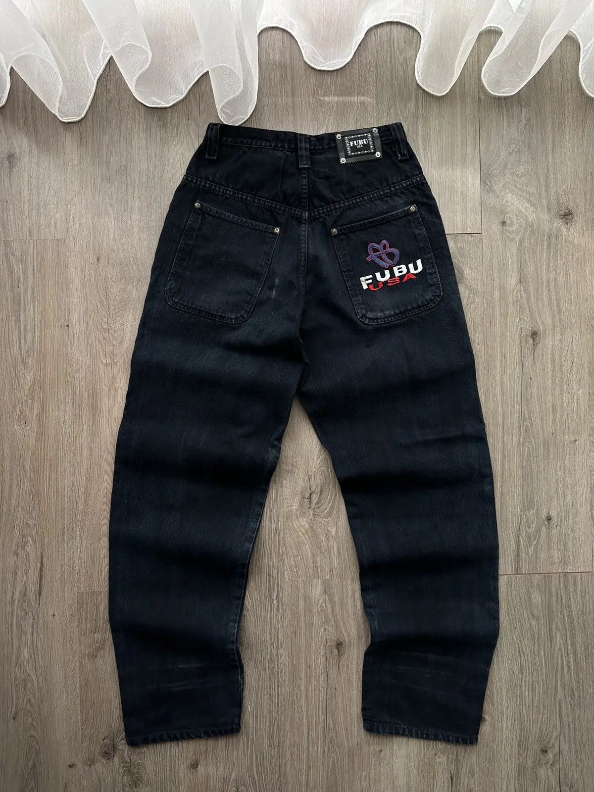 Fubu × Vintage Vintage Fubu Denim Blue Baggy Jeans Pants Big Logo USA Size US 32 / EU 48 - 1 Thumbnail