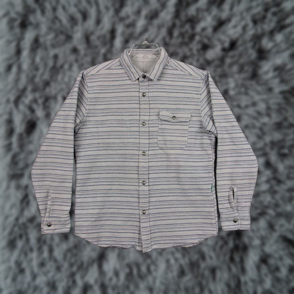 Vissla Vissla Shirt Mens XL Gray Stripe Long Sleeve Snap Button Up Casual Size US XL / EU 56 / 4 - 1 Thumbnail