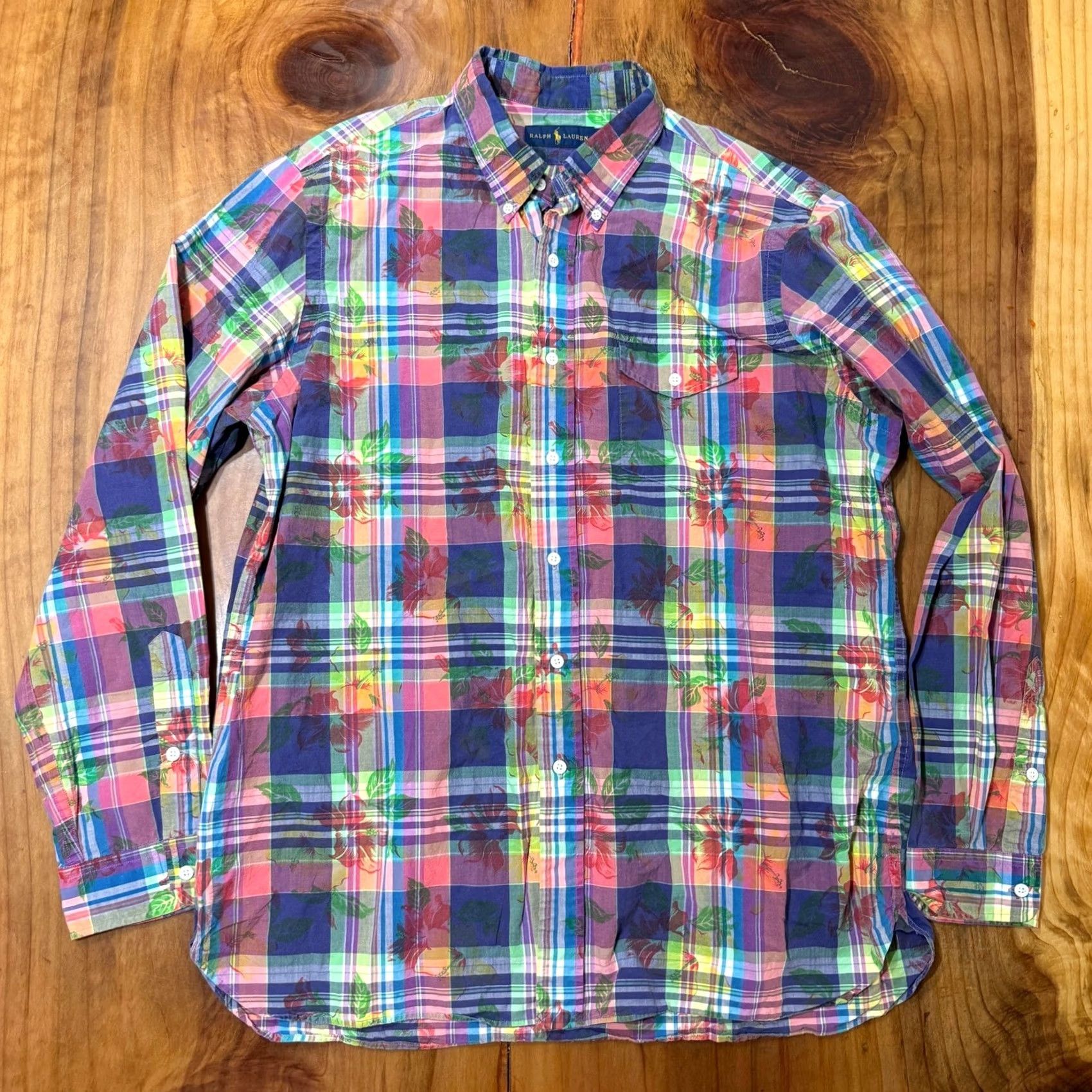 Ralph Lauren Ralph Lauren Shirt Mens XL Floral hawaiian Button Cotton Short Sleeve Blue 52" Chest Casual"} Size US XL / EU 56 / 4 - 2 Thumbnail