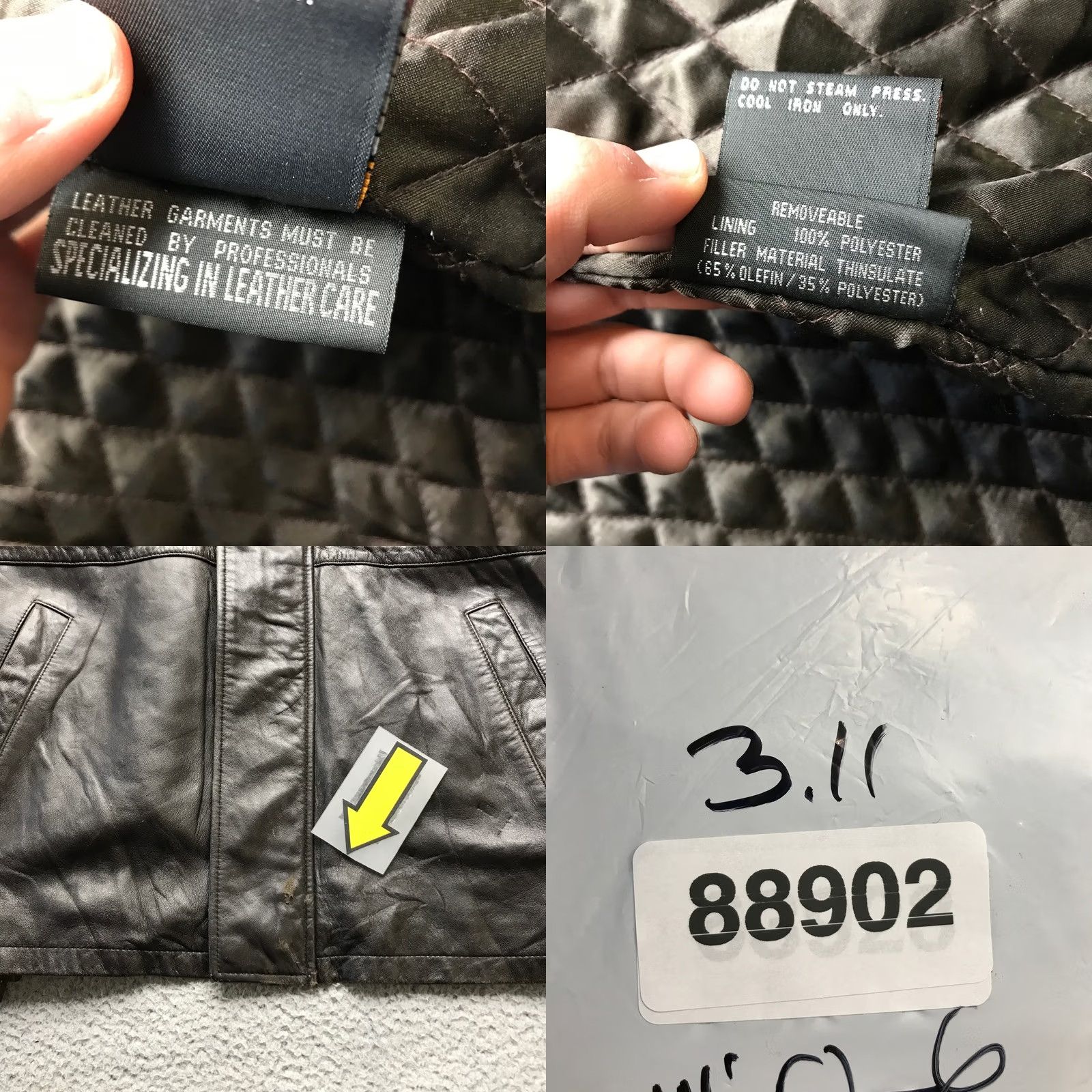 Vintage Jim & Mary Lou Thinsulate Ultra Insulation Quilted Leather Jacket Mens XL Black Size US XL / EU 56 / 4 - 9 Thumbnail