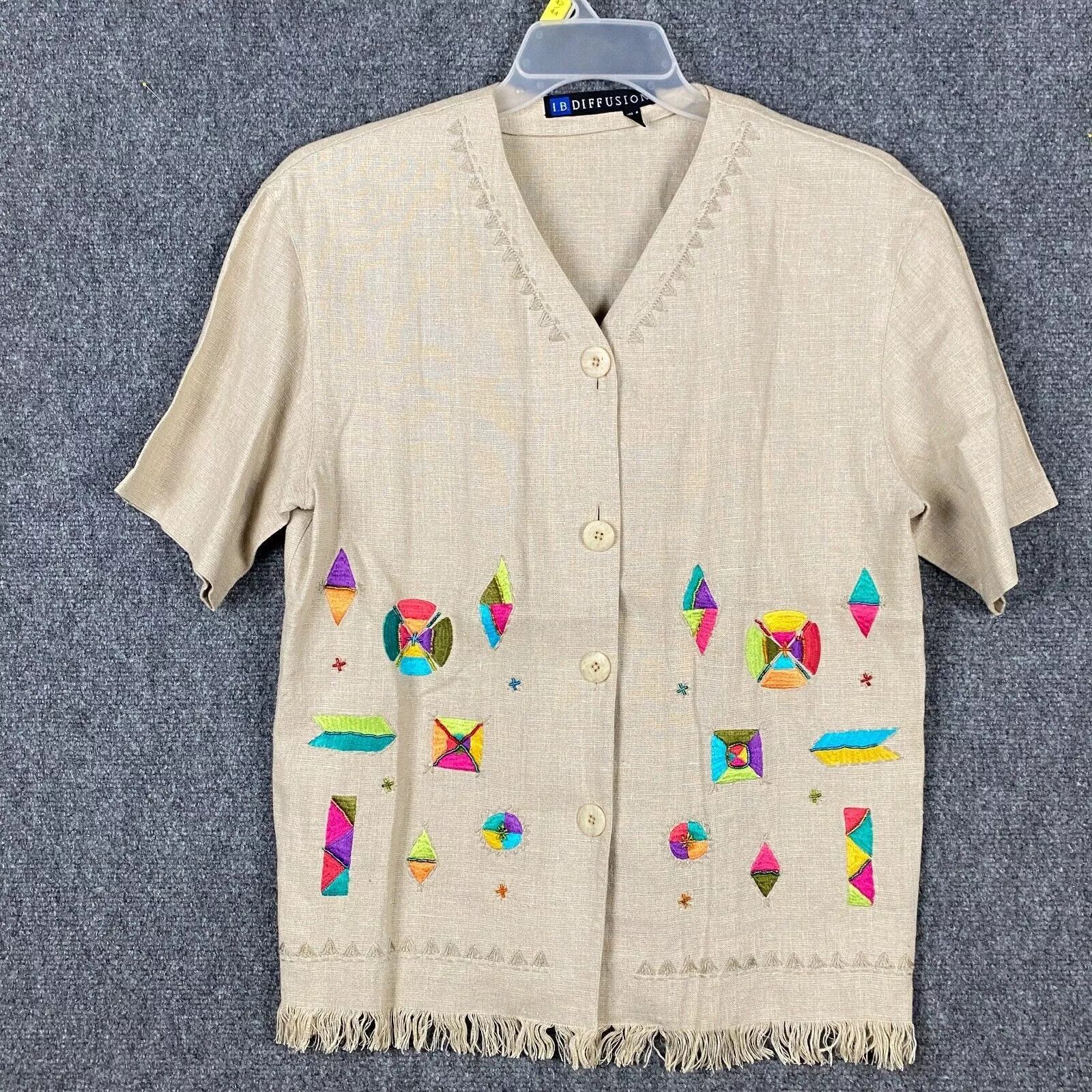 Other I.B. Diffusion Top Size 6 Button Up Women's Beige Adults Size M / US 6-8 / IT 42-44 - 1 Thumbnail