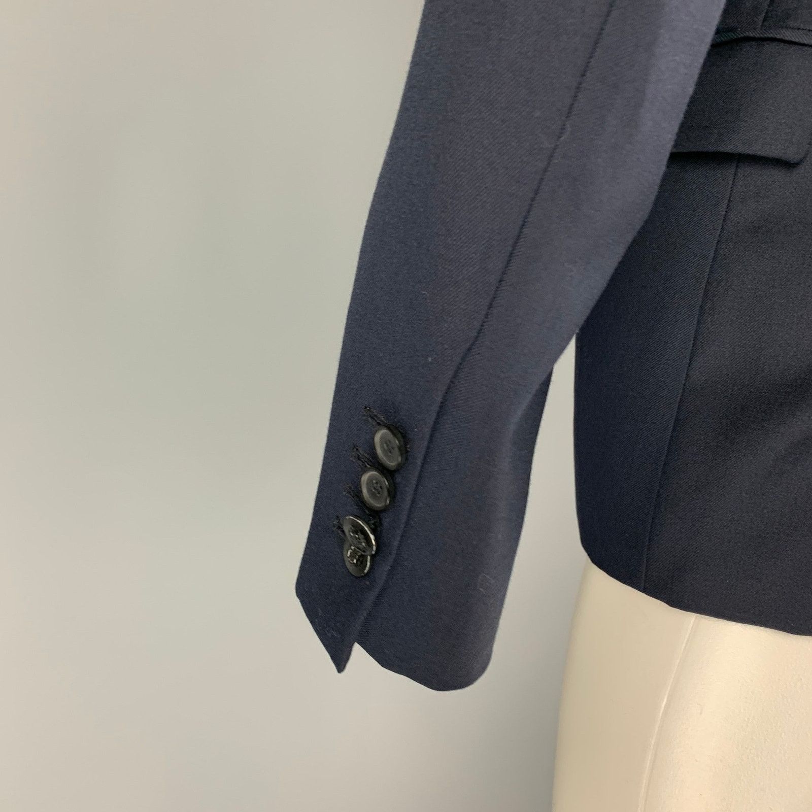 The Kooples THE KOOPLES Size 36 Navy Wool Peak Lapel Sport Coat Size 36R - 4 Thumbnail
