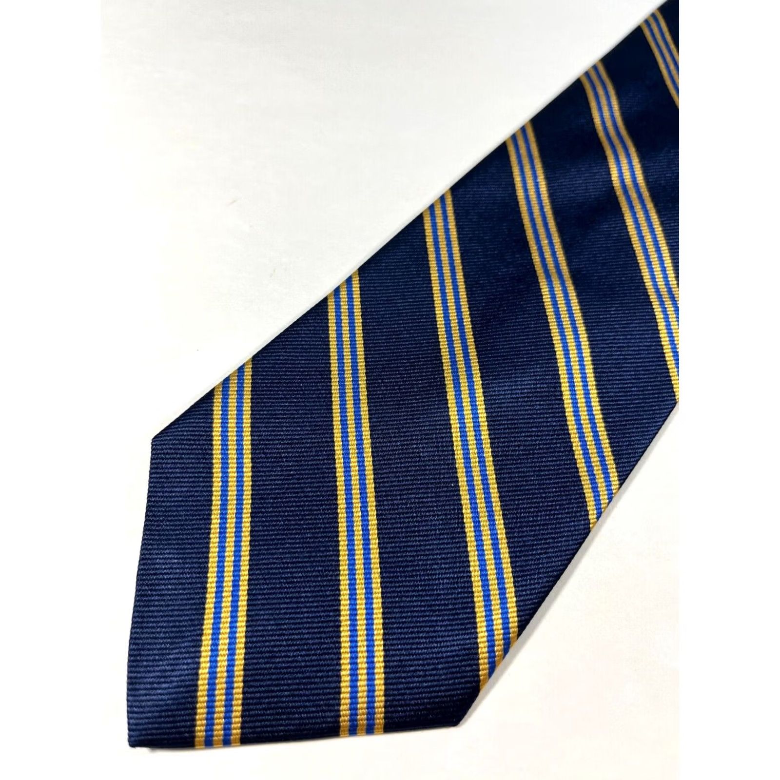Brooks Brothers VINTAGE Brooks Brothers Navy Striped Silk Tie 346 Men’s 57-60" 3.5" Woven in Italy Made in USA Mens Size ONE SIZE - 3 Thumbnail