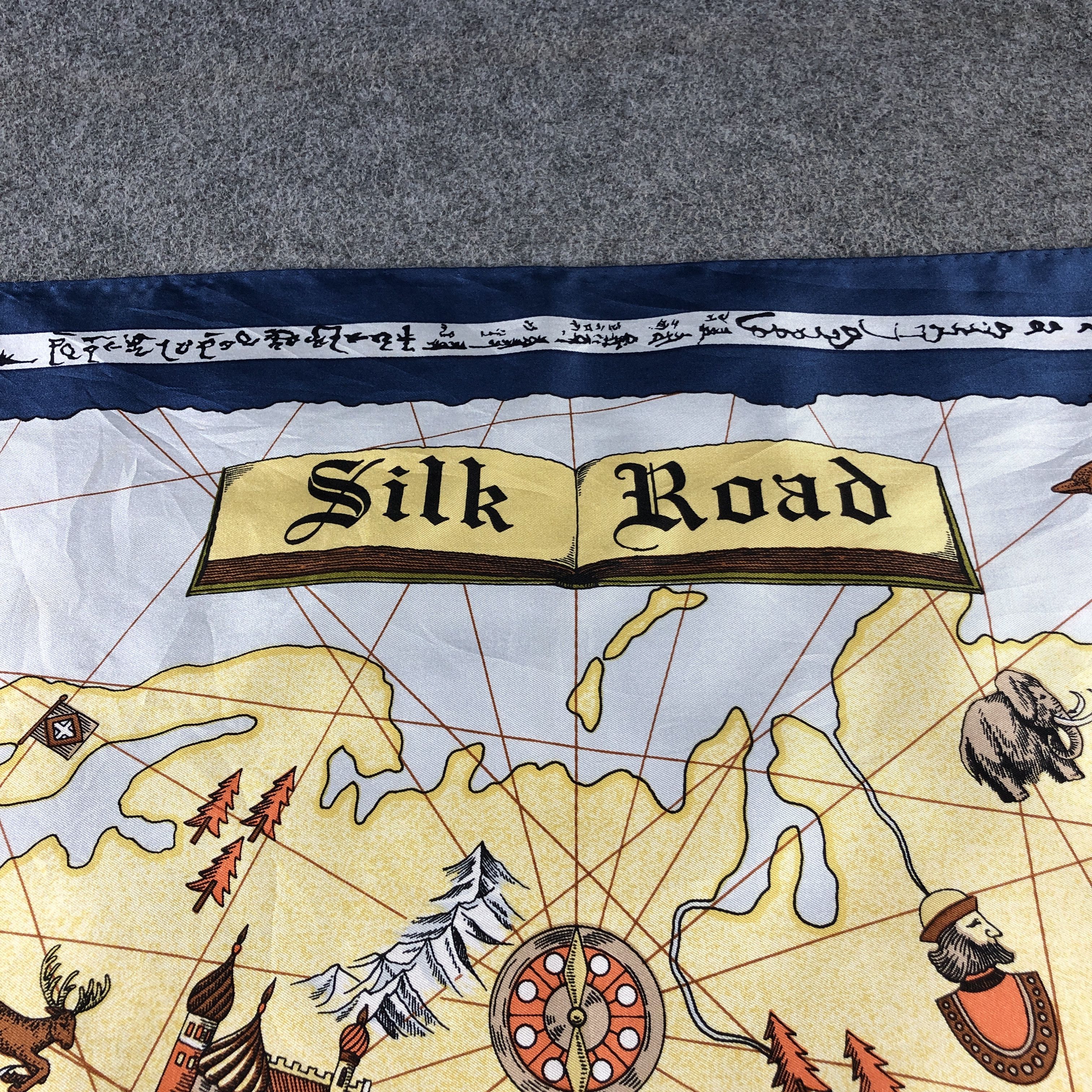 Vintage Vintage Silk Road Caravan Hand Rolled Silk Scarf M1326 Size ONE SIZE - 5 Thumbnail