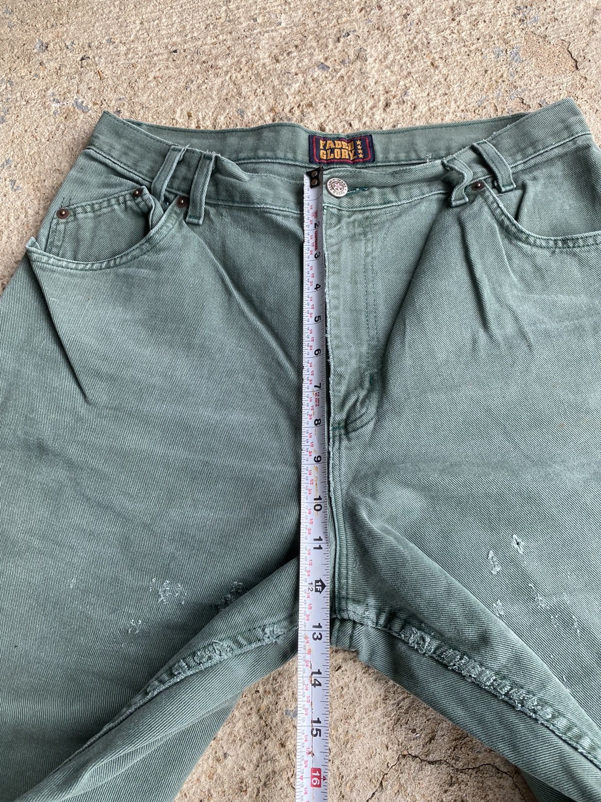 Faded Glory × Vintage Vintage 90’s Faded Glory Carhartt Style Faded Green Jeans Size US 32 / EU 48 - 15 Thumbnail