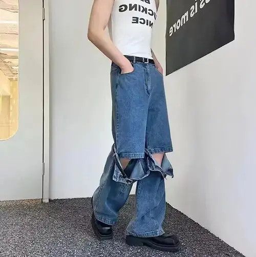 VIBE Baggy Distressed Blue Denim Jeans Size US 30 / EU 46 - 4 Thumbnail
