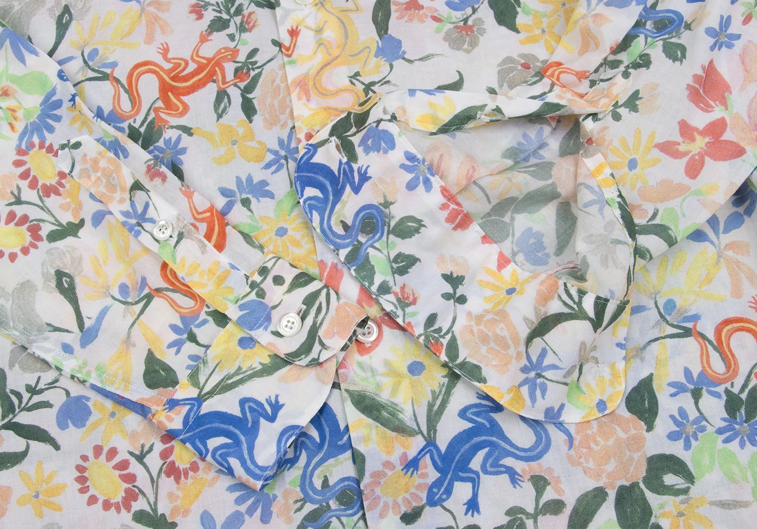 agnes b. Cotton Colorful Botanical Print Shirt Multi 40 Size US XXS / EU 40 - 5 Thumbnail