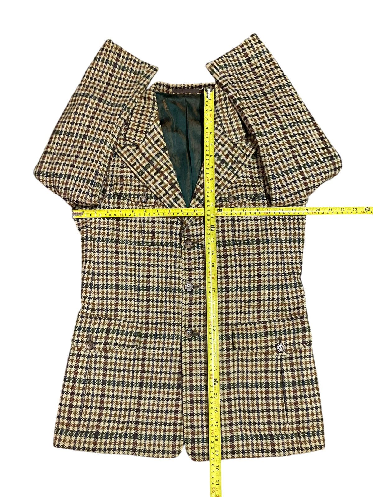 Yves Saint Laurent Vintage Yves Saint Laurent Single Breasted Plaid Wool Blazer Size US M / EU 48-50 / 2 - 22 Thumbnail