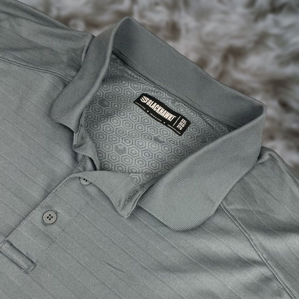 BLACKHAWK! Polo Shirt Men's 3XL Gray Geometric S/S Cool-React Performance