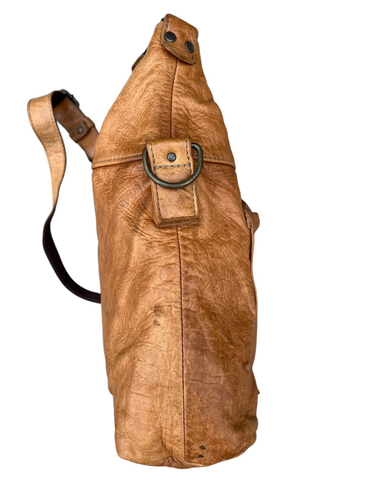 Leather Vintage Vanity Bash Japan Distressed Patina Leather Bag Size ONE SIZE - 13 Thumbnail