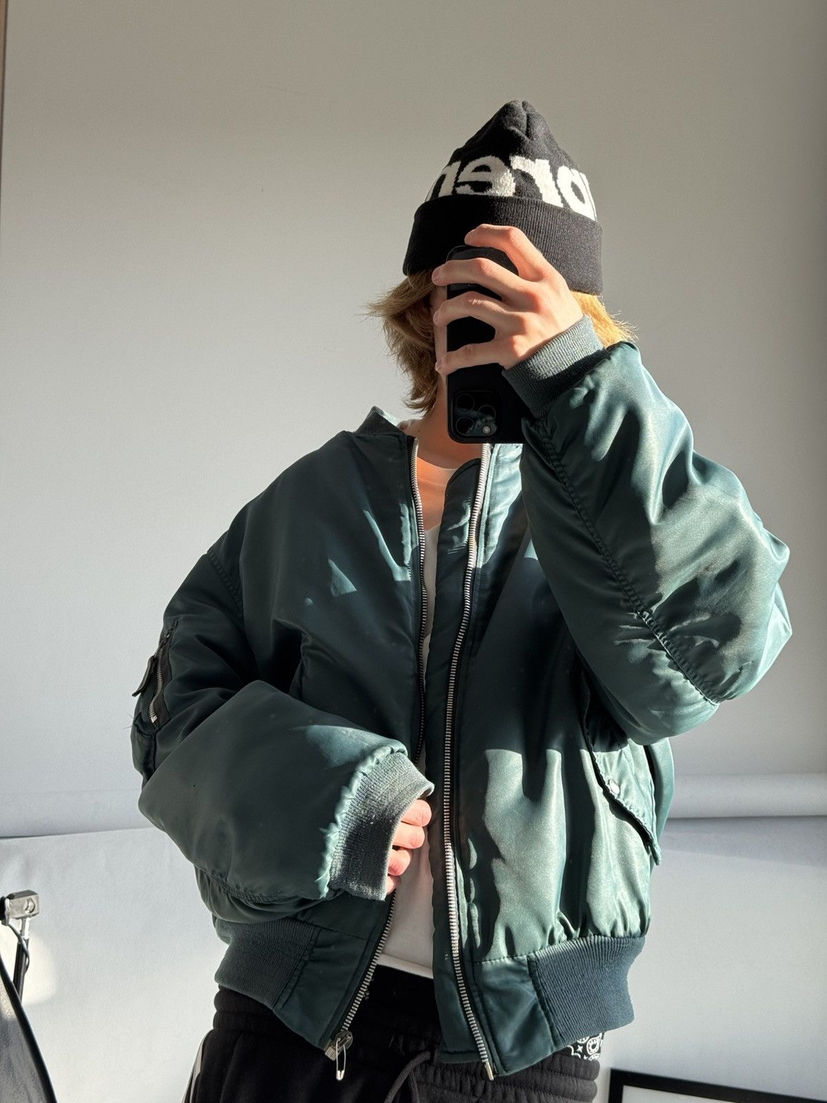 Vintage Vintage Boxy Faded MA1 Bomber Jacket Alpha Industries Style Size US L / EU 52-54 / 3 - 20 Thumbnail