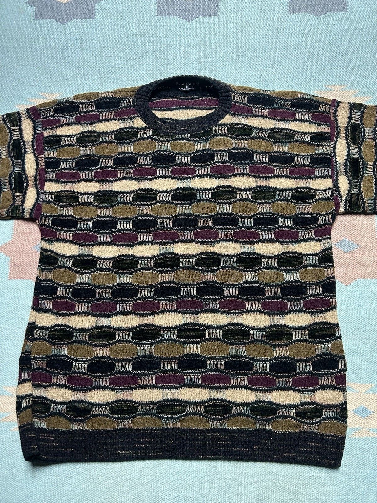 Vintage Vtg protege sweater deep knit 3D textured coogi style large Size US L / EU 52-54 / 3 - 2 Thumbnail