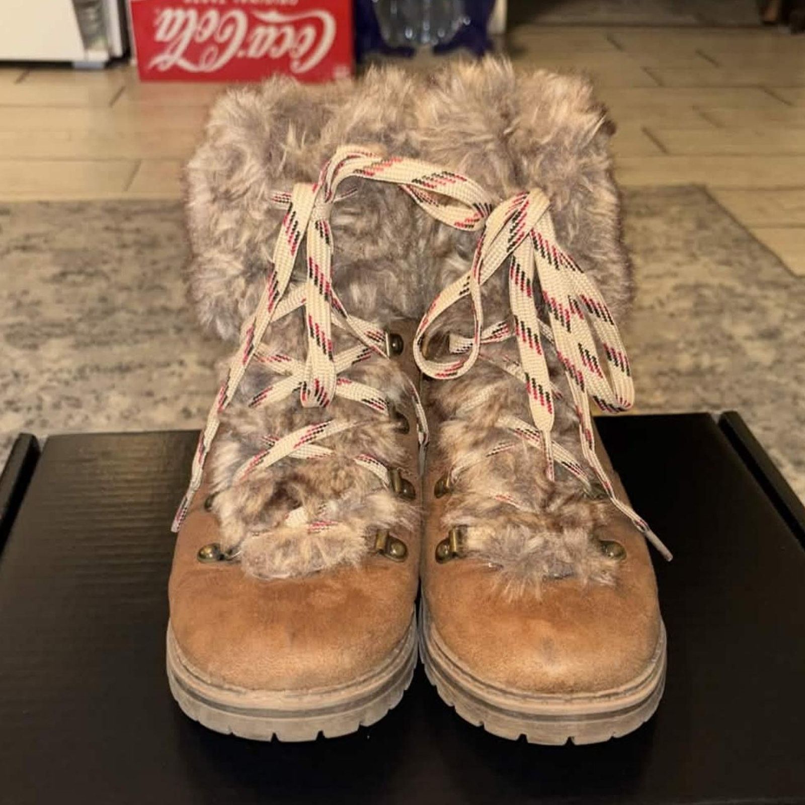Other Chunky Faux Fur Microsuede Womens Boots Size US 8.5 / IT 38.5 - 1 Thumbnail