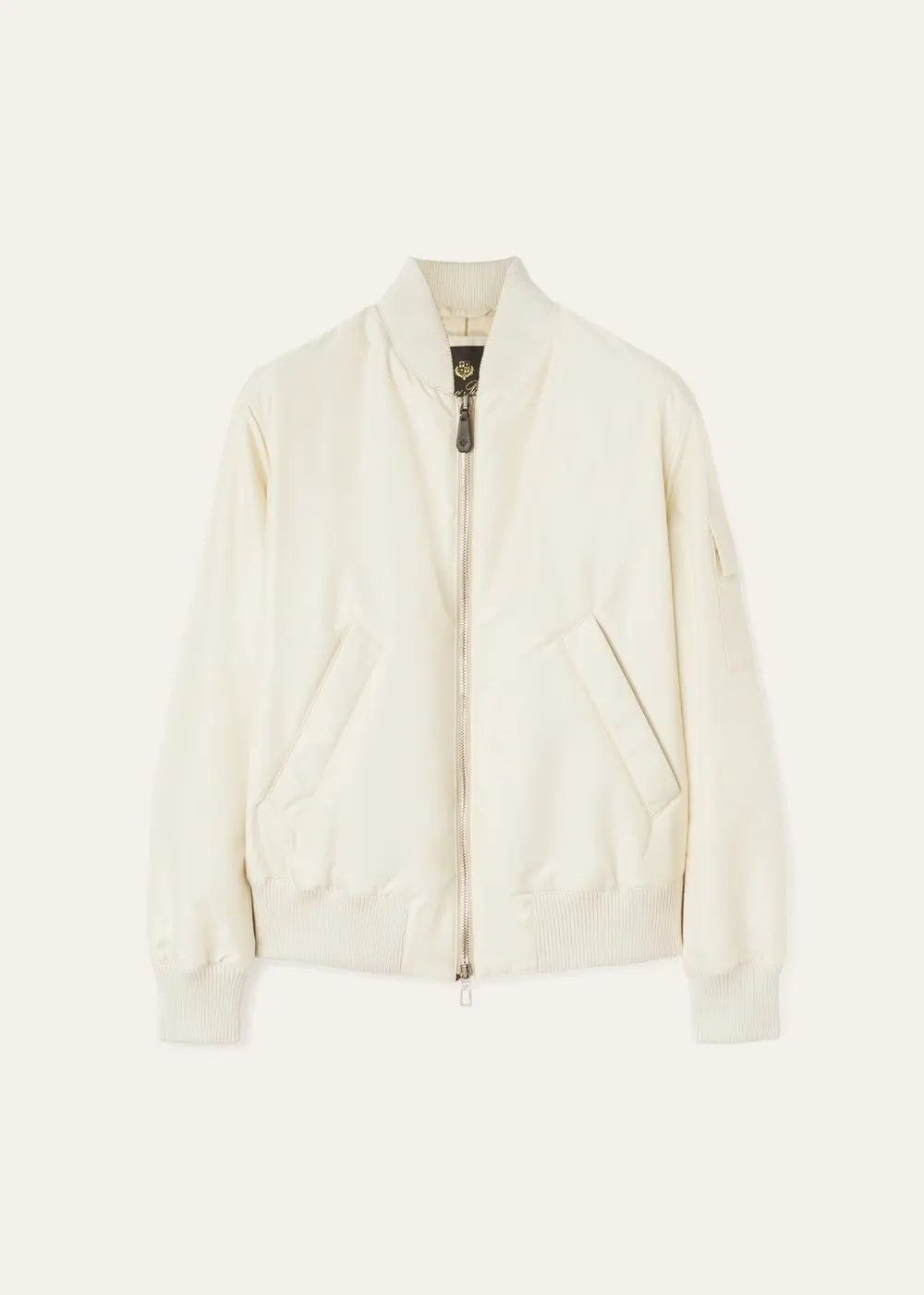 Loro Piana o1srvl11e0326 Roys Nylon Twill Bomber Jacket in White Size US M / EU 48-50 / 2 - 1 Thumbnail