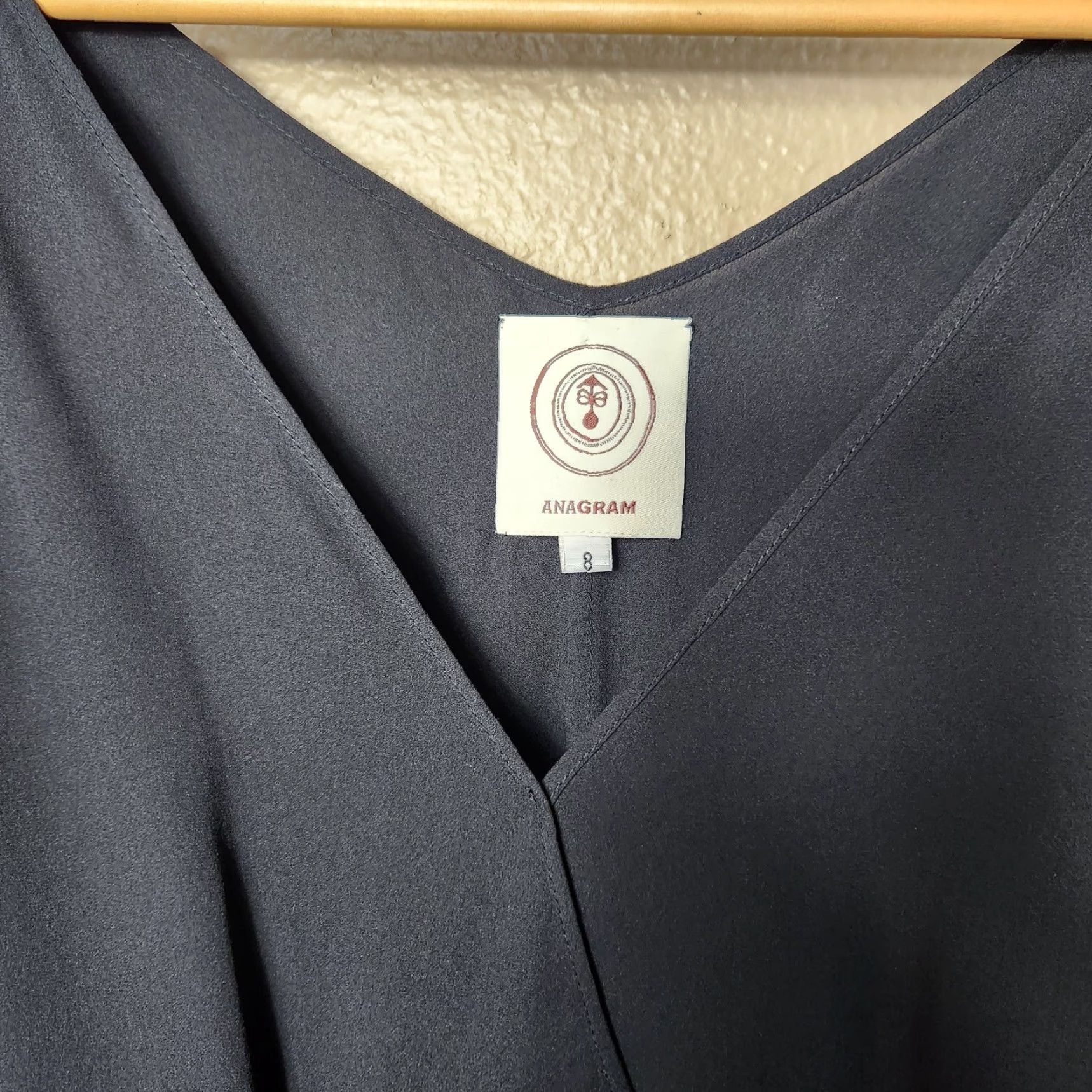 Vintage ANAGRAM Dress Black Silk Ruched Cap Sleeve Surplice Dress-Size 8 Size M / US 6-8 / IT 42-44 - 2 Thumbnail