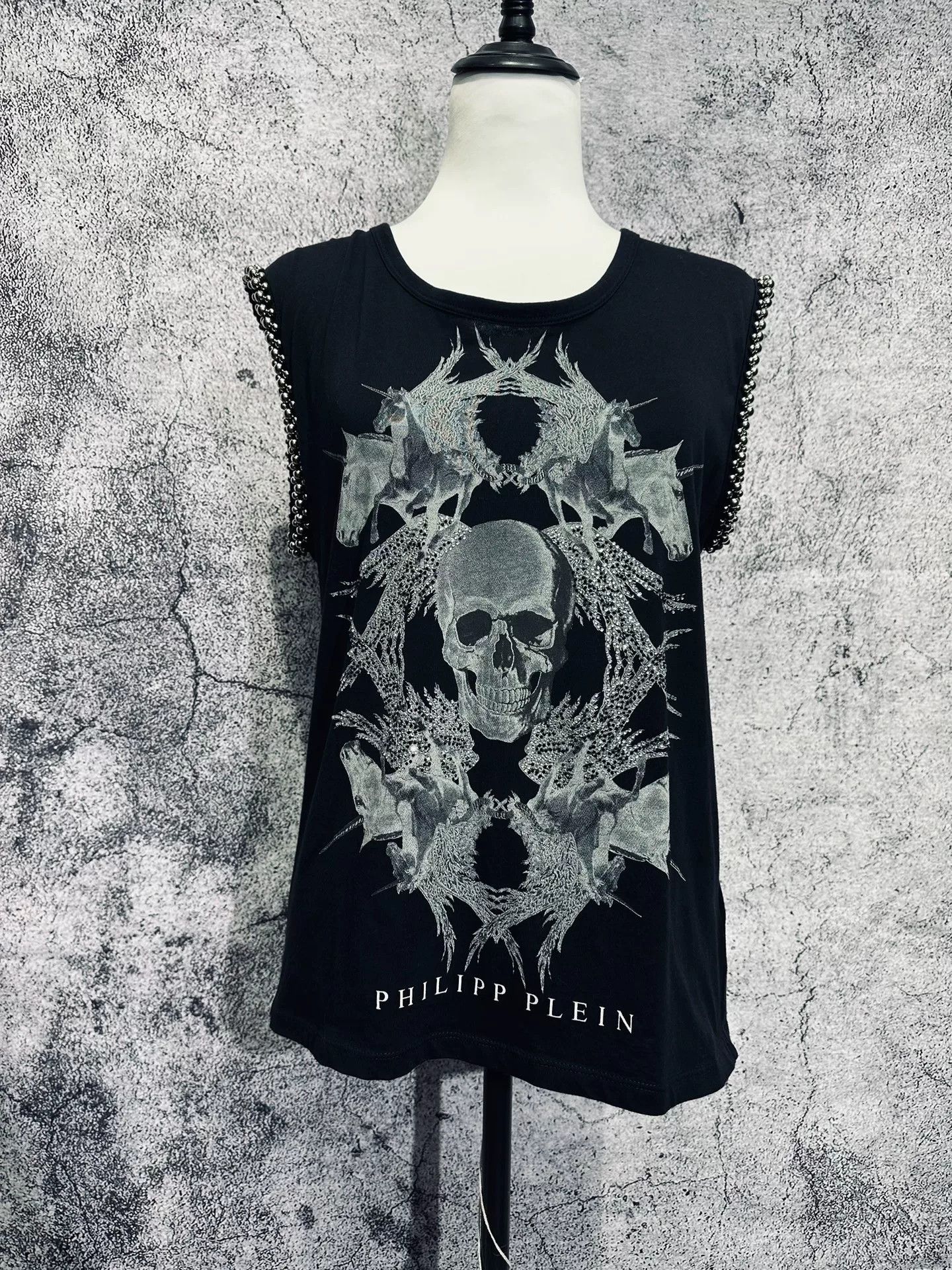 Philipp Plein Swarovski Skull Unicorn Vest Size US M / EU 48-50 / 2 - 1 Thumbnail