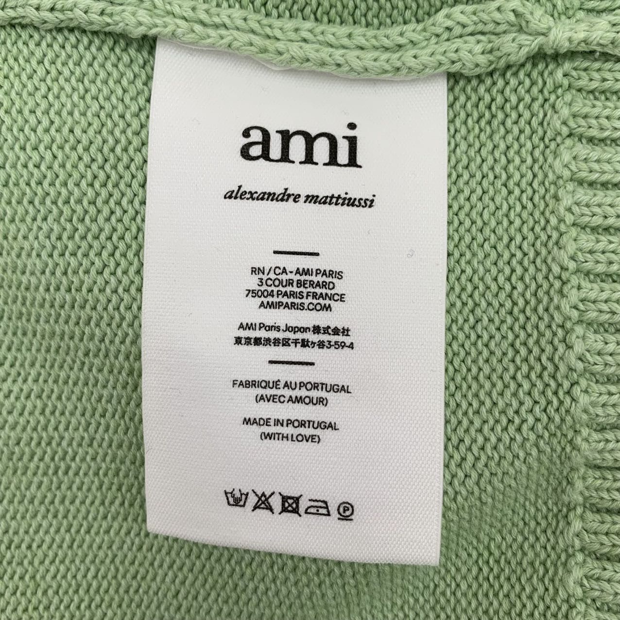 AMI Ami Green Heart Logo Intarsia Long Sleeve Knit Sweater K26WX Size S / US 4 / IT 40 - 7 Thumbnail