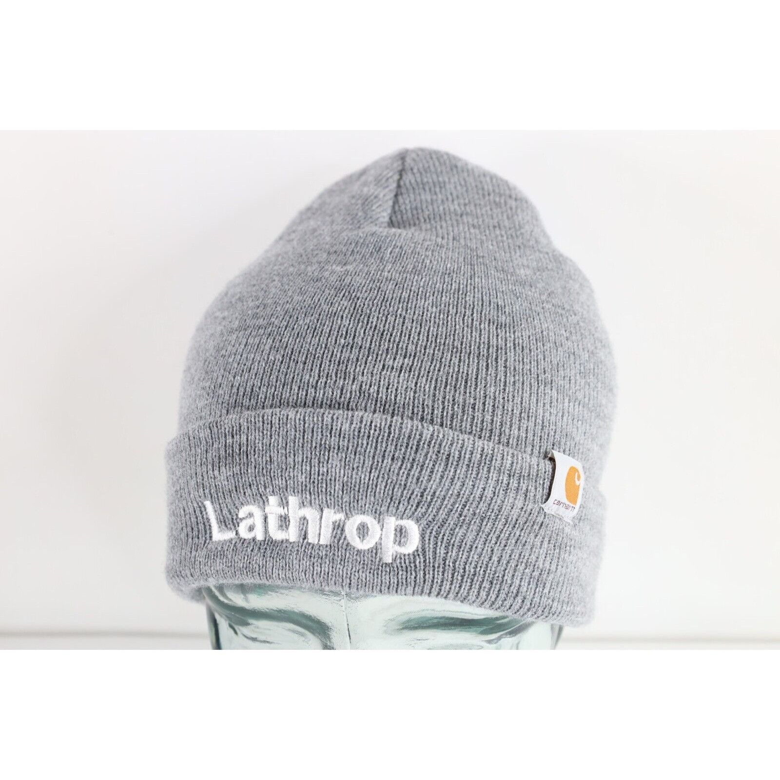 Carhartt × Vintage Vintage Carhartt Spell Out Lathrop Construction Beanie Hat Size ONE SIZE - 1 Thumbnail