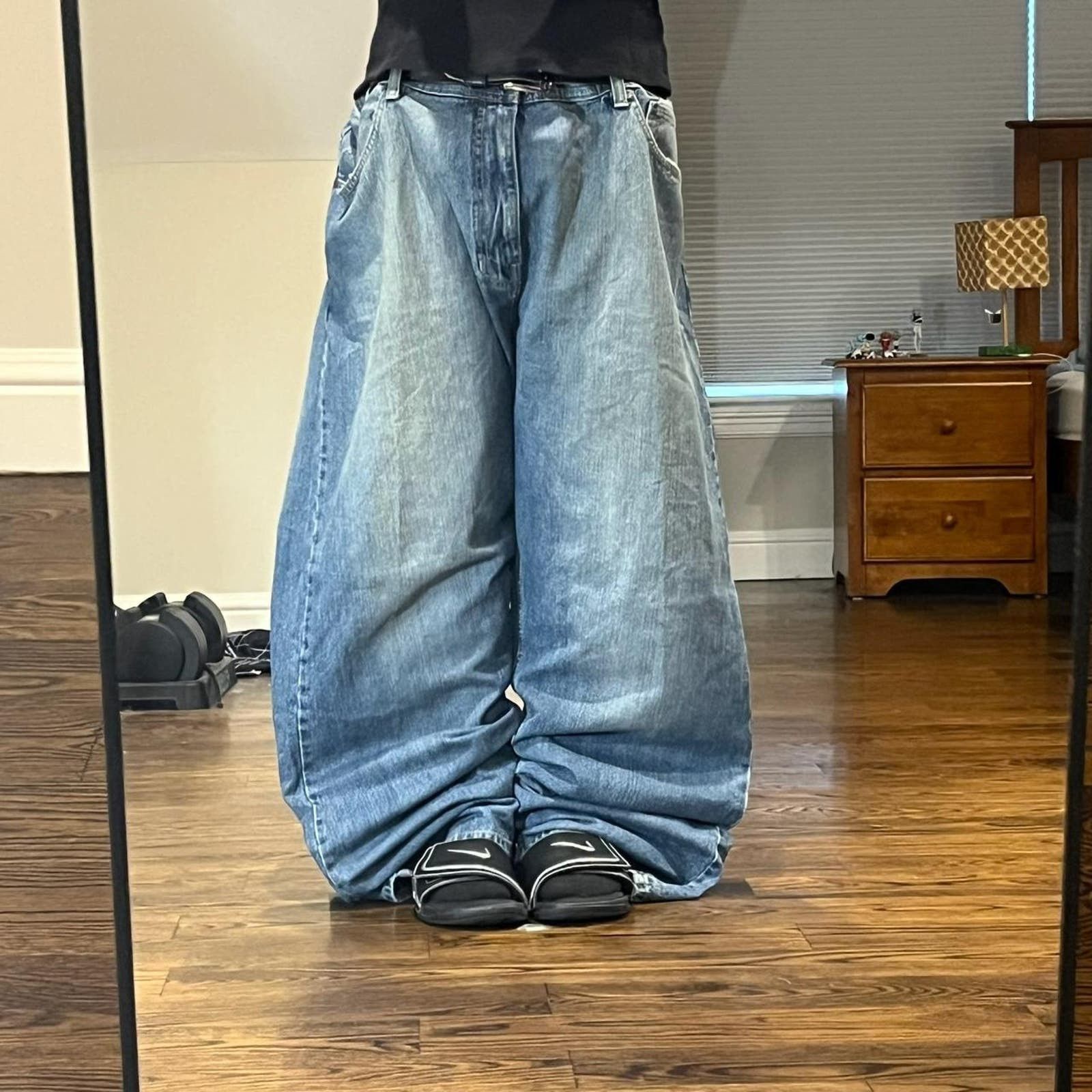 image of Ecko Unltd x Jnco Vintage 2000S Ultra Baggy Wide Leg Faded Stonewash Ecko in Blue, Men's (Size 41)