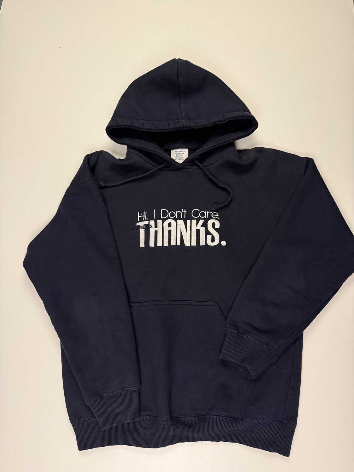 Vetements AW 2019 Vetements Hi. I Dont Care Thanks hoodie Size US XS / EU 42 / 0 - 1 Thumbnail