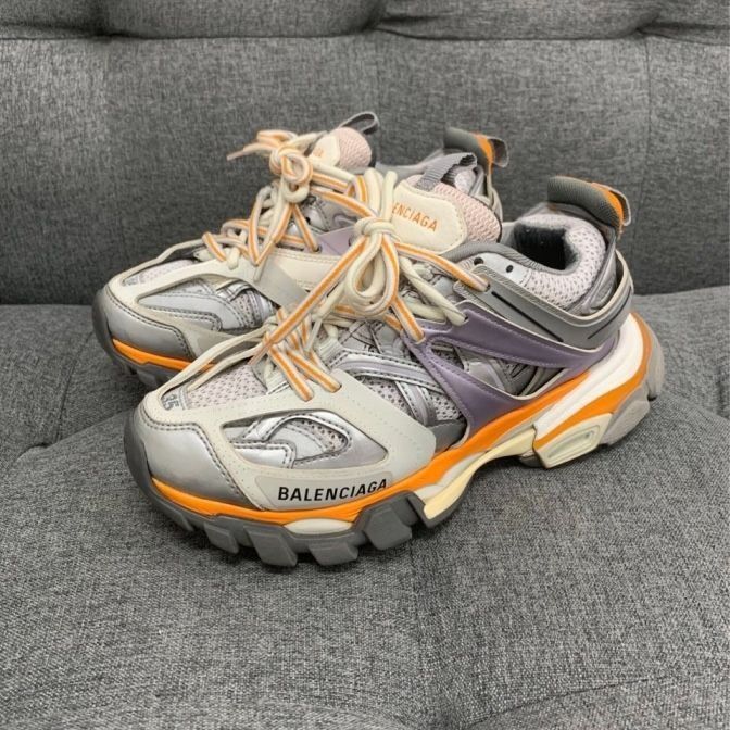 Balenciaga Balenciaga Track Sneakers Gray/Orange With Original Box & Ex Size US 5 / IT 35 - 1 Thumbnail