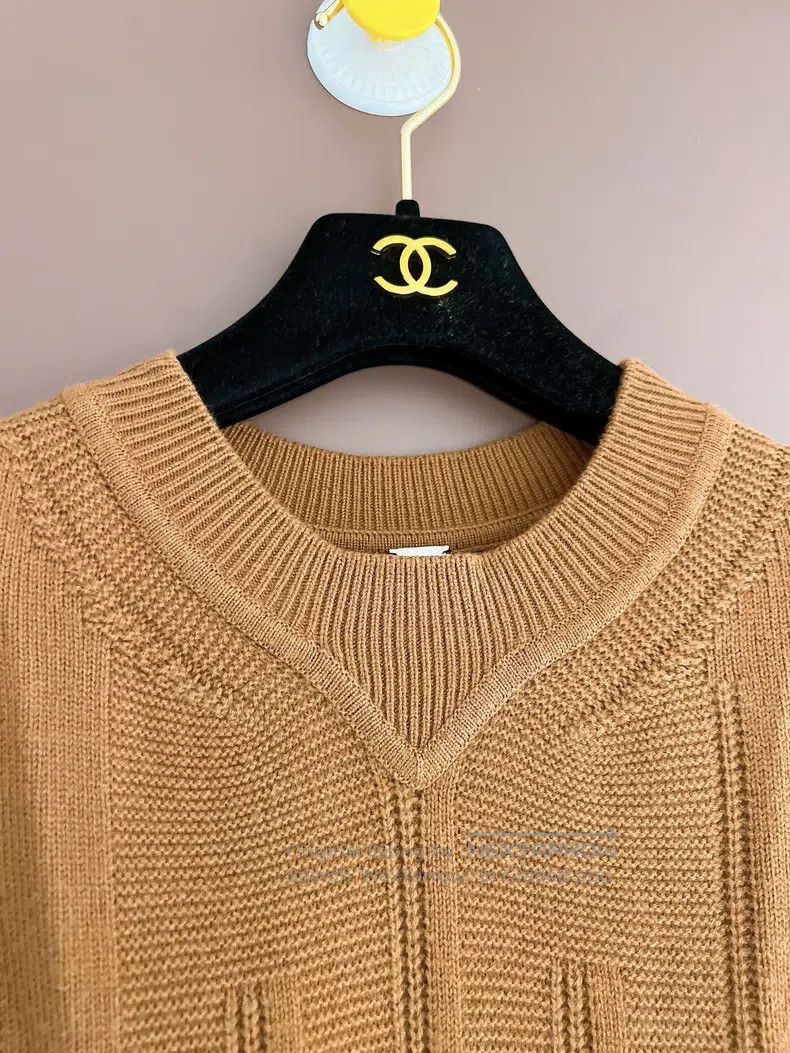 Hermes Hermes Caramel Letter Jacquard Knit Dress Size XXS / US 00 / IT 34 - 3 Thumbnail