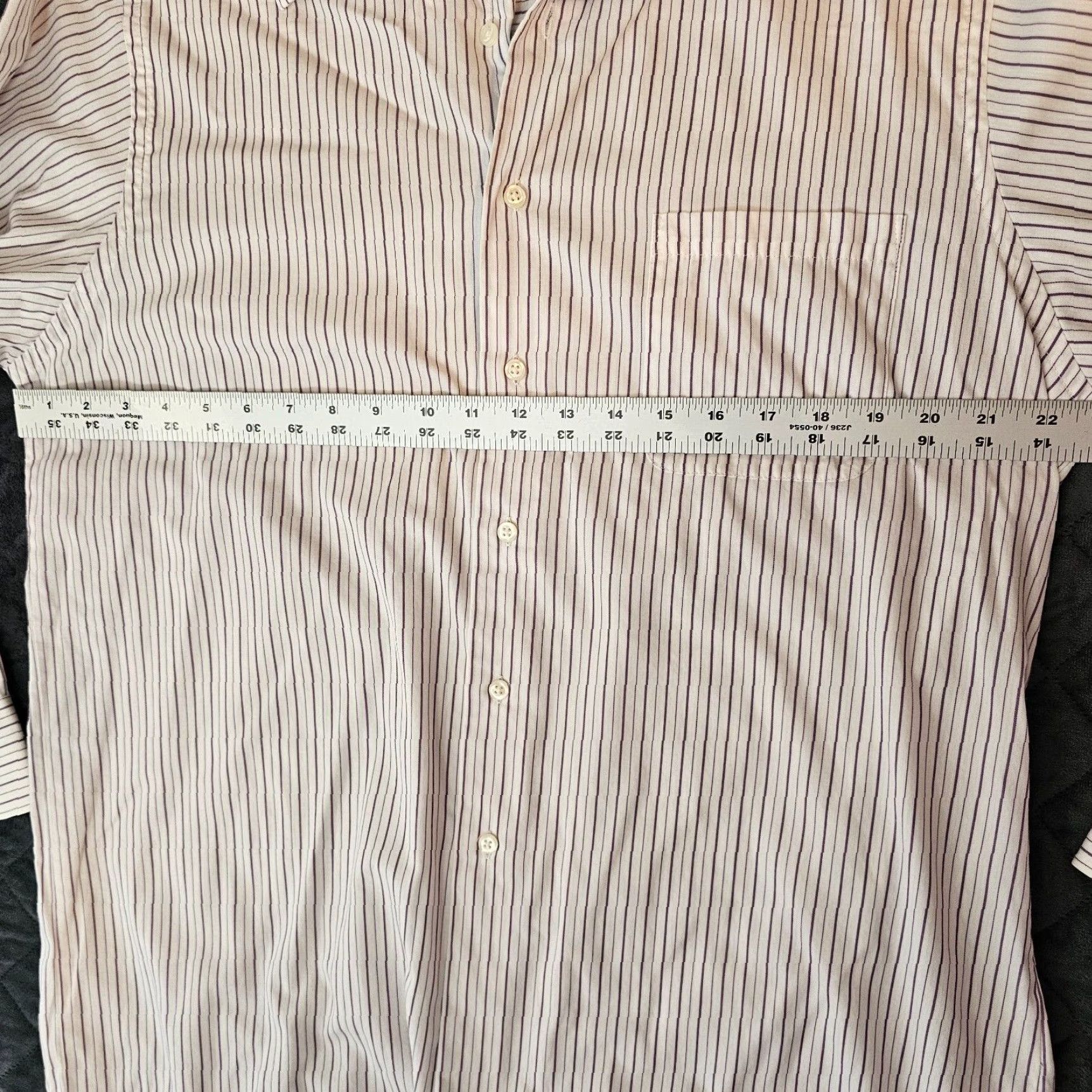 Geoffrey Beene Geoffrey Beene Shirt Button-Up 16.5 32/33 Men's Long Sleeve Cotton White Stripe Size US XL / EU 56 / 4 - 5 Thumbnail