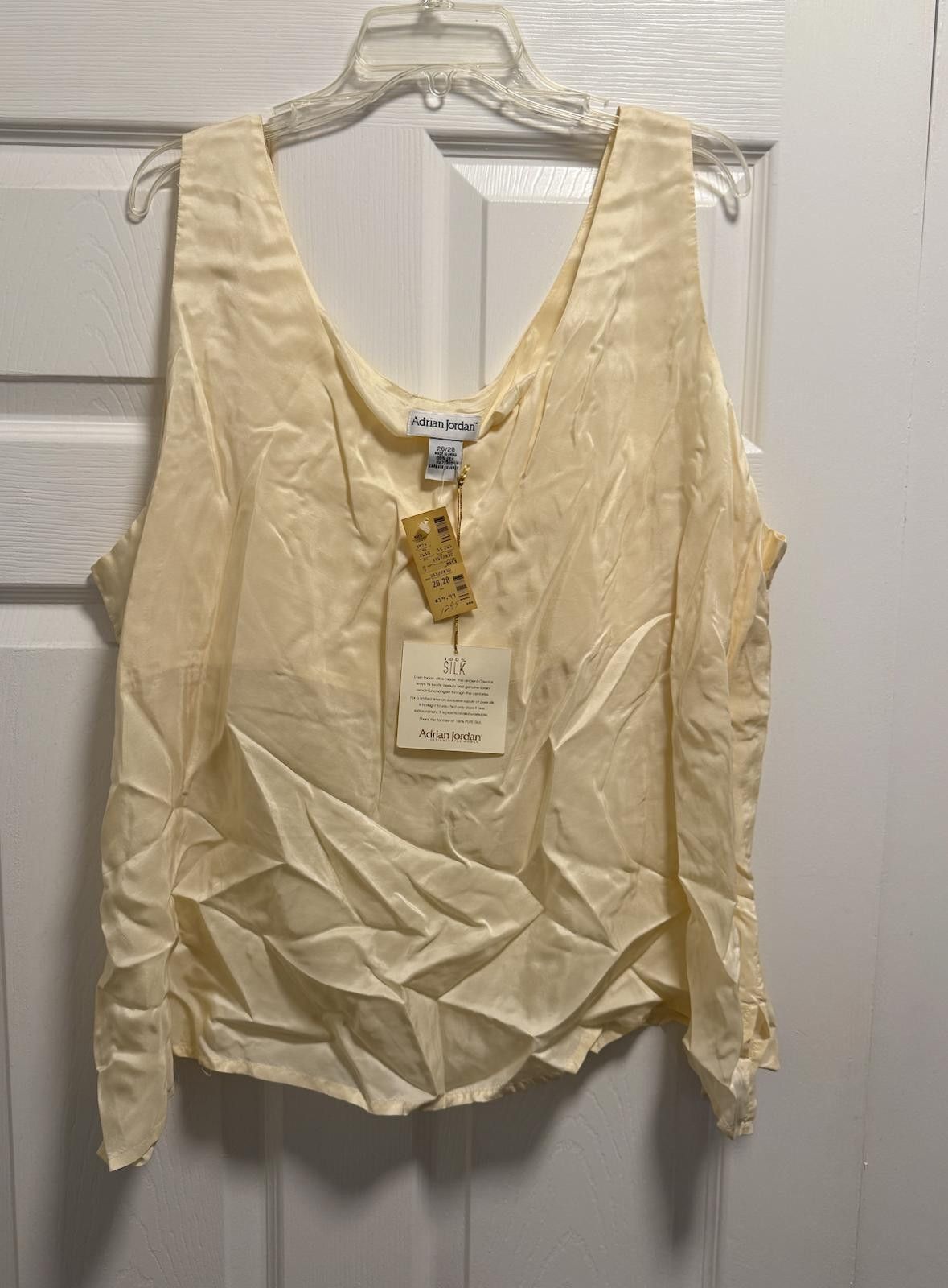 Designer Cream Silk Adrian Jordan Tank — Luxe With Tags Size M / US 6-8 / IT 42-44 - 4 Thumbnail