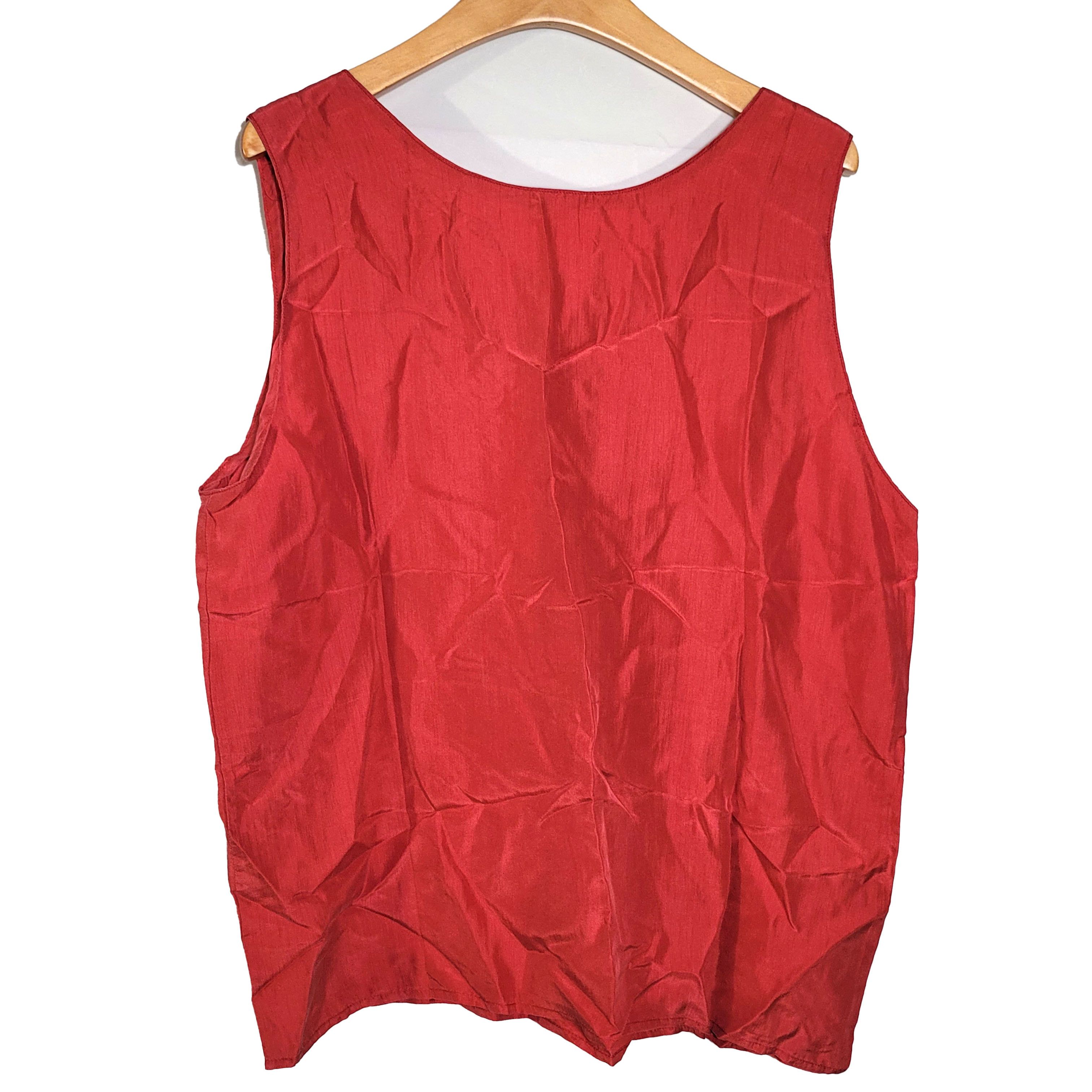 Other Women's 100% Silk Size L Sleeveless Tank Top SCK253 Size L / US 10 / IT 46 - 3 Thumbnail