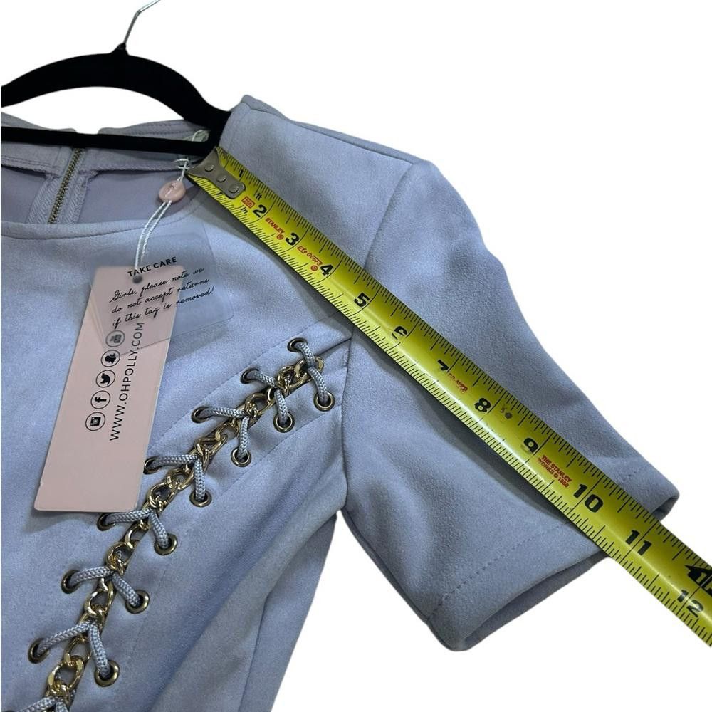 Designer Oh Polly l NWT Top Of The Chain Suede Mini Dress in Lilac 4 Size S / US 4 / IT 40 - 6 Thumbnail