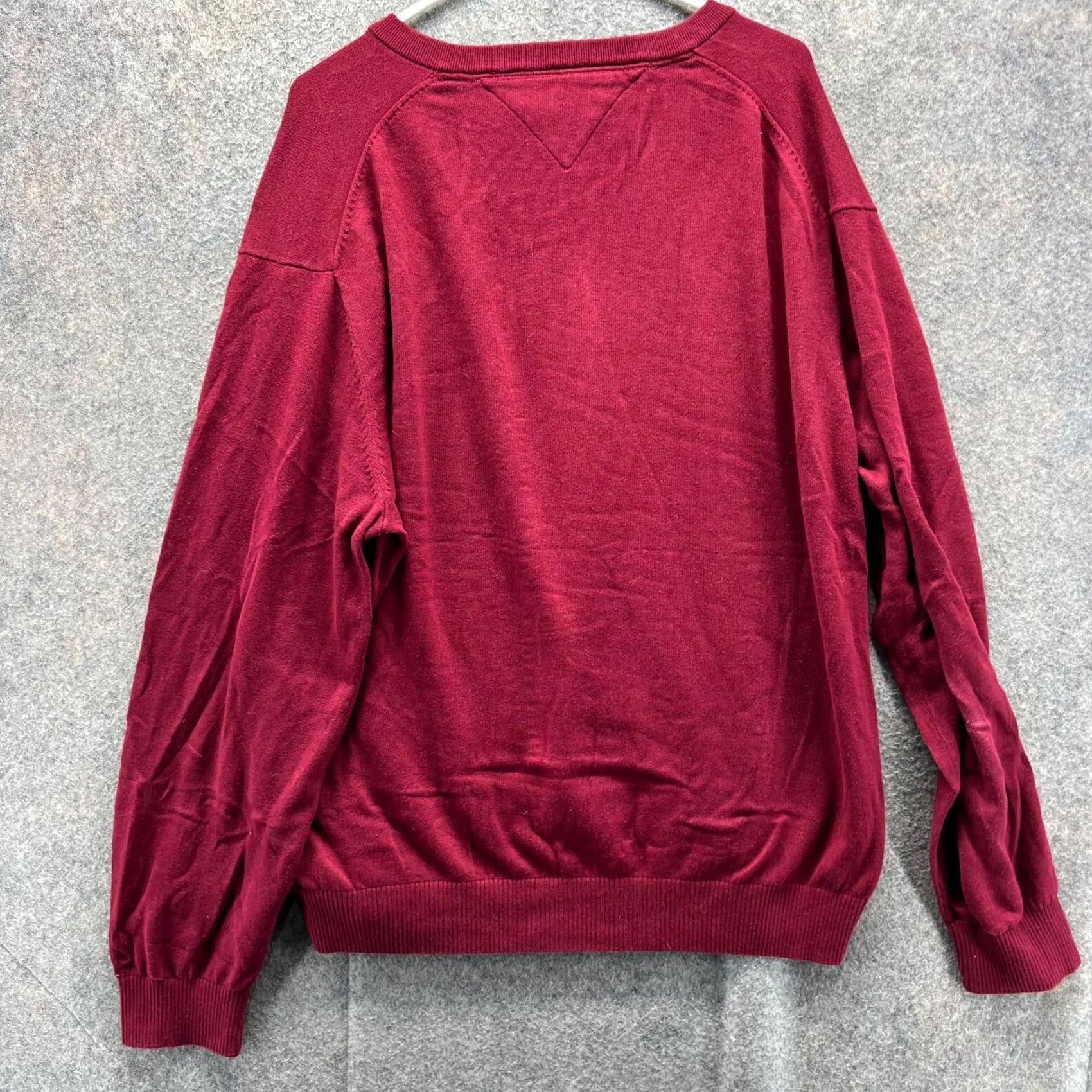 Tommy Hilfiger Tommy Hilfiger Pullover Sweater Mens XXL Red V-Neck Fleece Knit Cotton Shirt Season All Seasons Logo Size US XXL / EU 58 / 5 - 2 Thumbnail