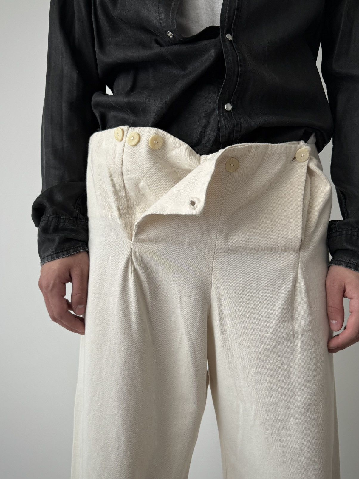 Japanese Brand ≈1960s Vintage European Workwear Front Flap Cropped Trousers Size US 34 / EU 50 - 2 Thumbnail