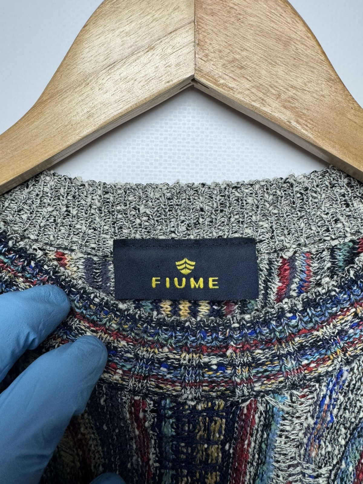 Japanese Brand Vintage 90s Fiume 3D Knit Sweater Made in Italy Coogi Style Size US L / EU 52-54 / 3 - 8 Thumbnail