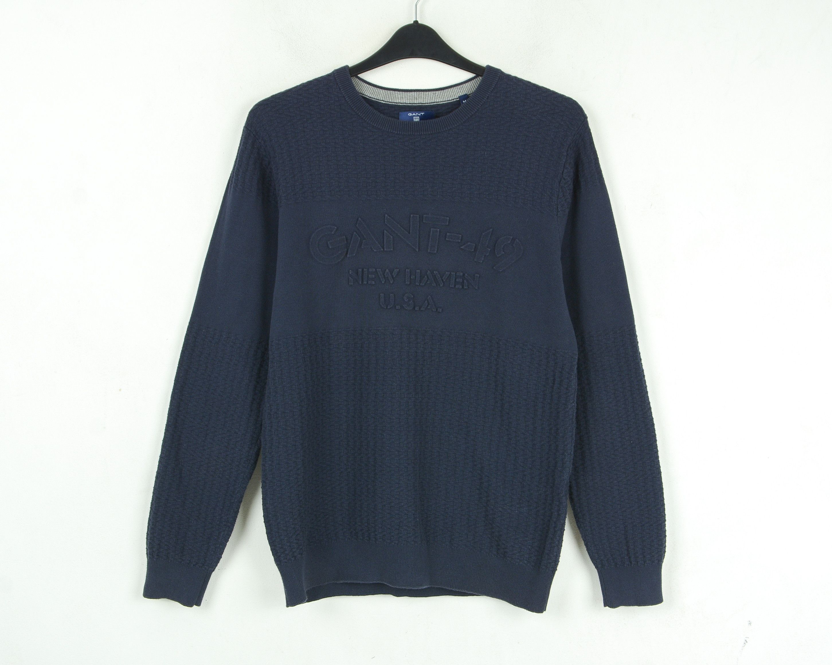 Gant Men M Navy Knit Sweater Crew Neck Jumper Pullover Sweatshirt Size US M / EU 48-50 / 2 - 1 Thumbnail