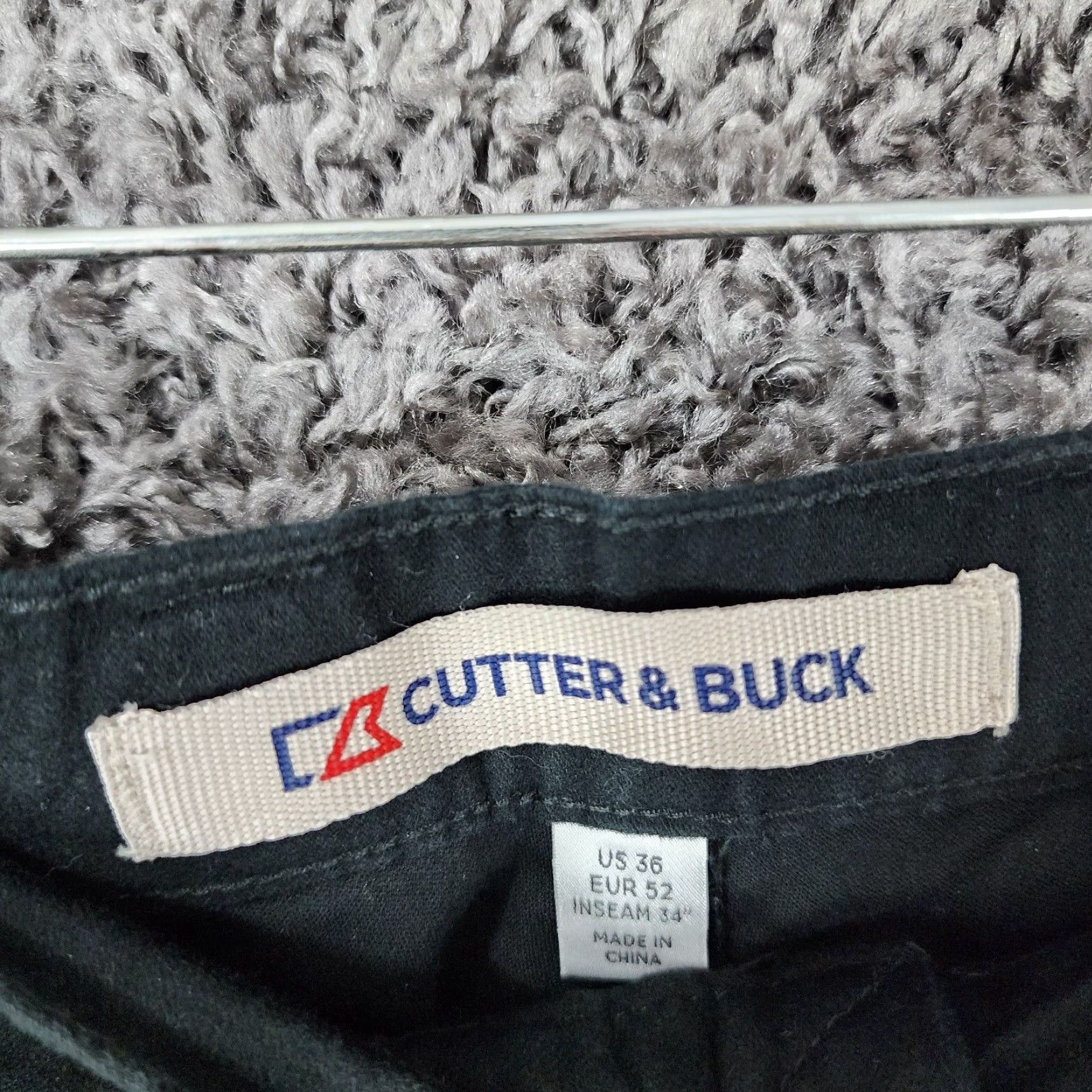 Cutter & Buck Cutter & Buck Mens Black Chino Straight Pants 38x34 Regular Size US 38 / EU 54 - 3 Thumbnail