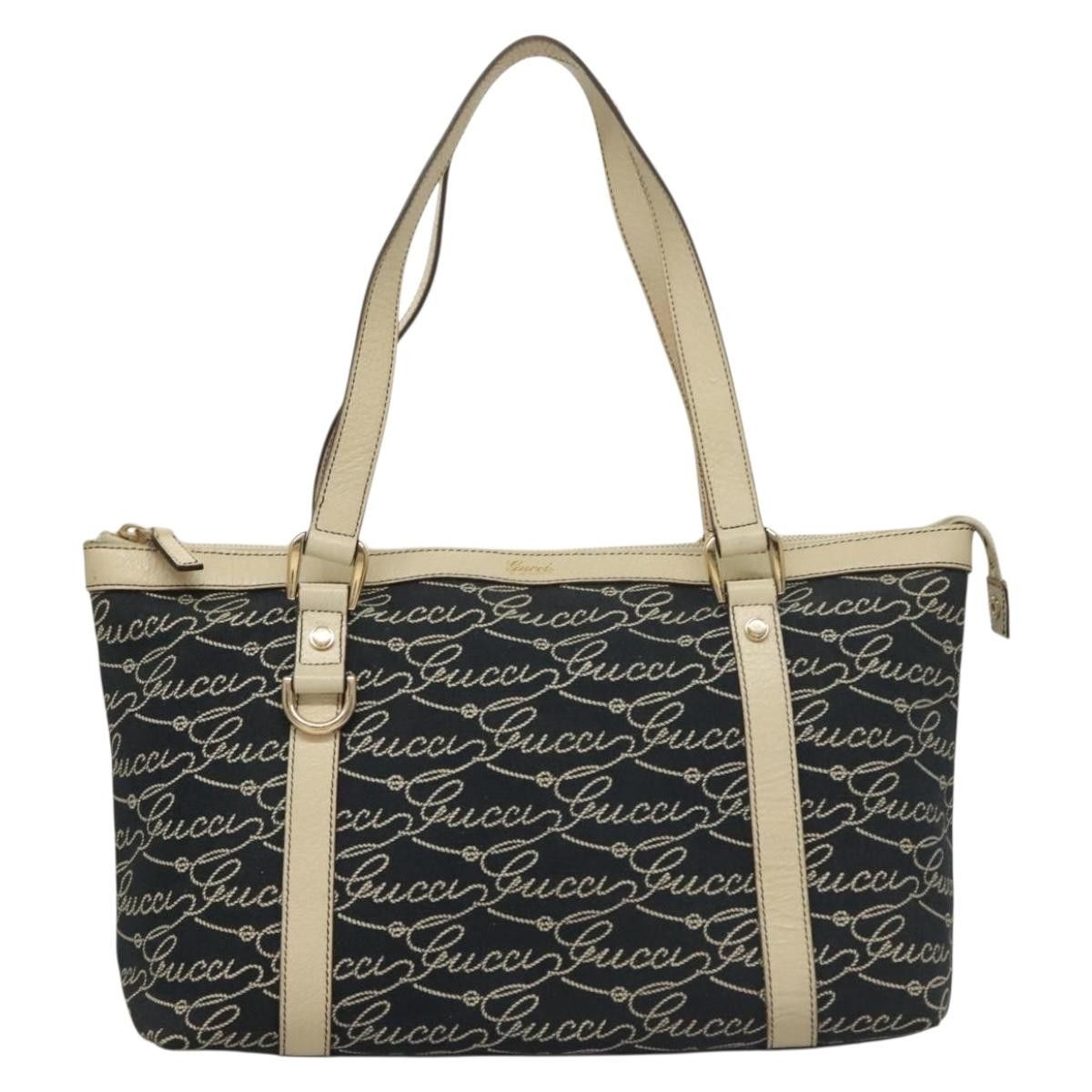 Gucci GUCCI Tote Bag Canvas Navy Gold Size ONE SIZE - 2 Thumbnail