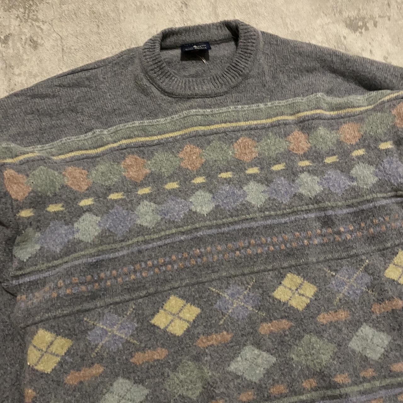 Other Wool Grey and multi-coloured vintage 90s sweater Size US S / EU 44-46 / 1 - 2 Thumbnail