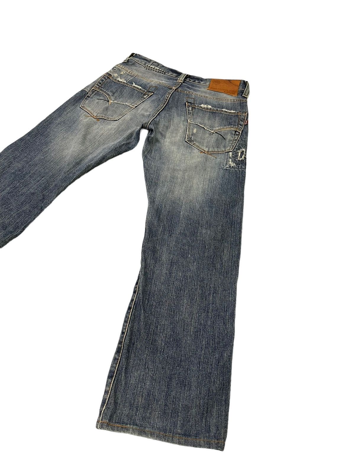 Japanese Brand Boro Jeans Bartacks Japan Patchwork Denim Cropped 7🟦9 Size US 29 - 15 Thumbnail