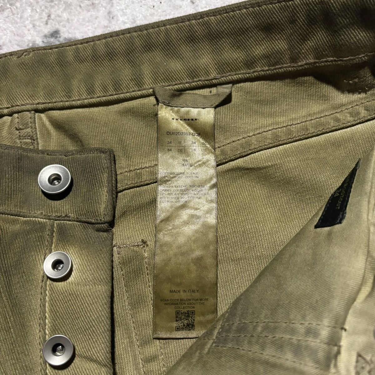 Rick Owens Drkshdw Rick Owens DRKSHDW Bias Bootcut Sage Waxed Denim Jeans | 34 Size US 34 / EU 50 - 10 Thumbnail