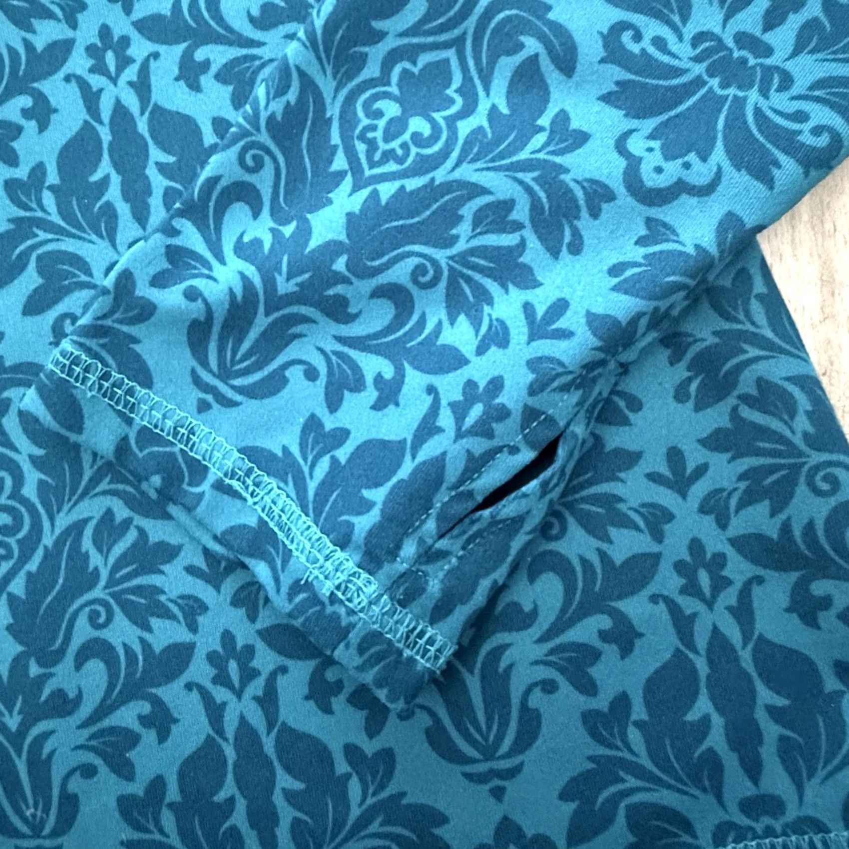 Eddie Bauer Eddie Bauer Womens Medium Teal Floral Top Pullover Activewear Stretch 1/4 Zip Size M / US 6-8 / IT 42-44 - 6 Thumbnail