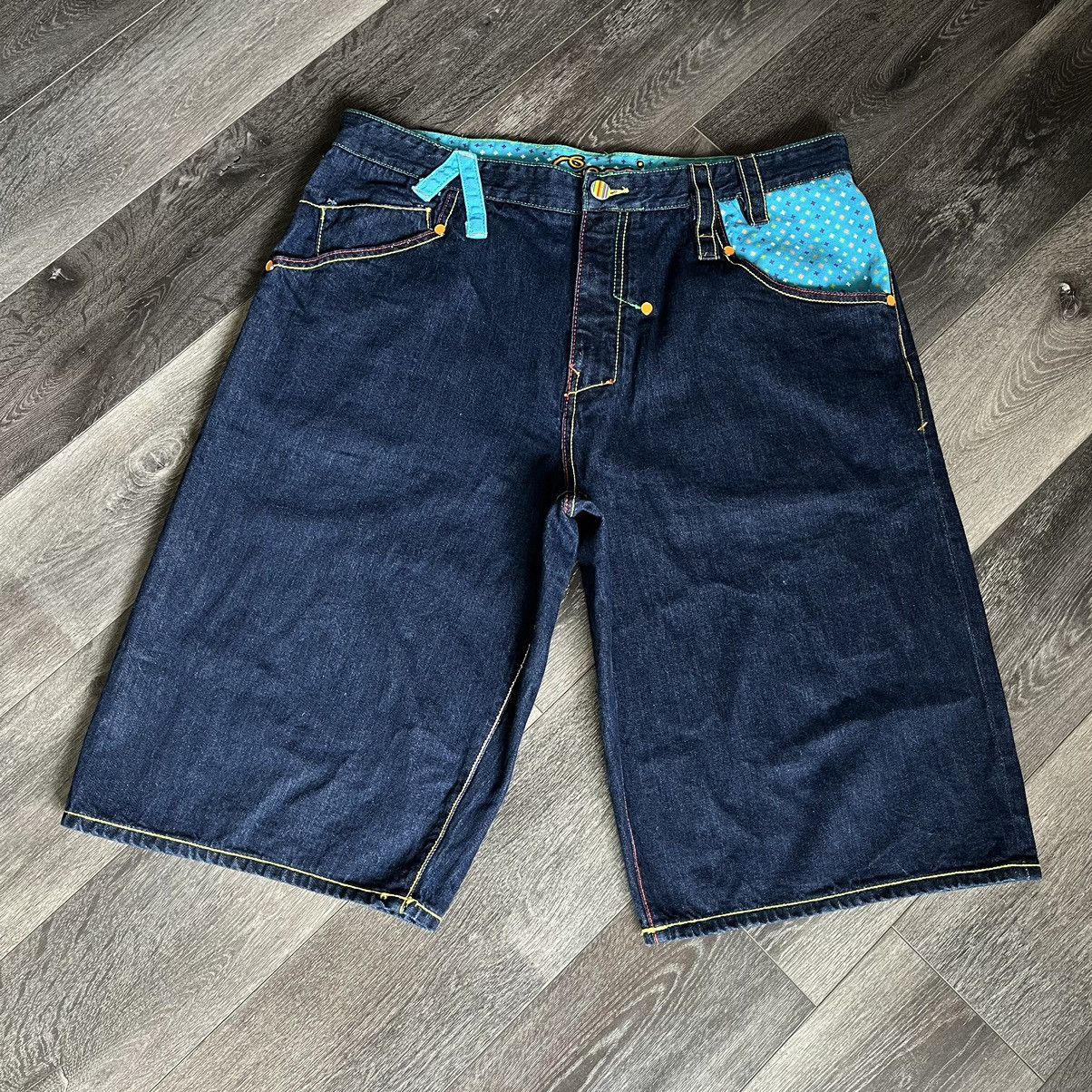 Coogi Vintage 1990s Coogi Baggy Rainbow Skater Denim Jean Shorts Size US 42 / EU 58 - 2 Thumbnail
