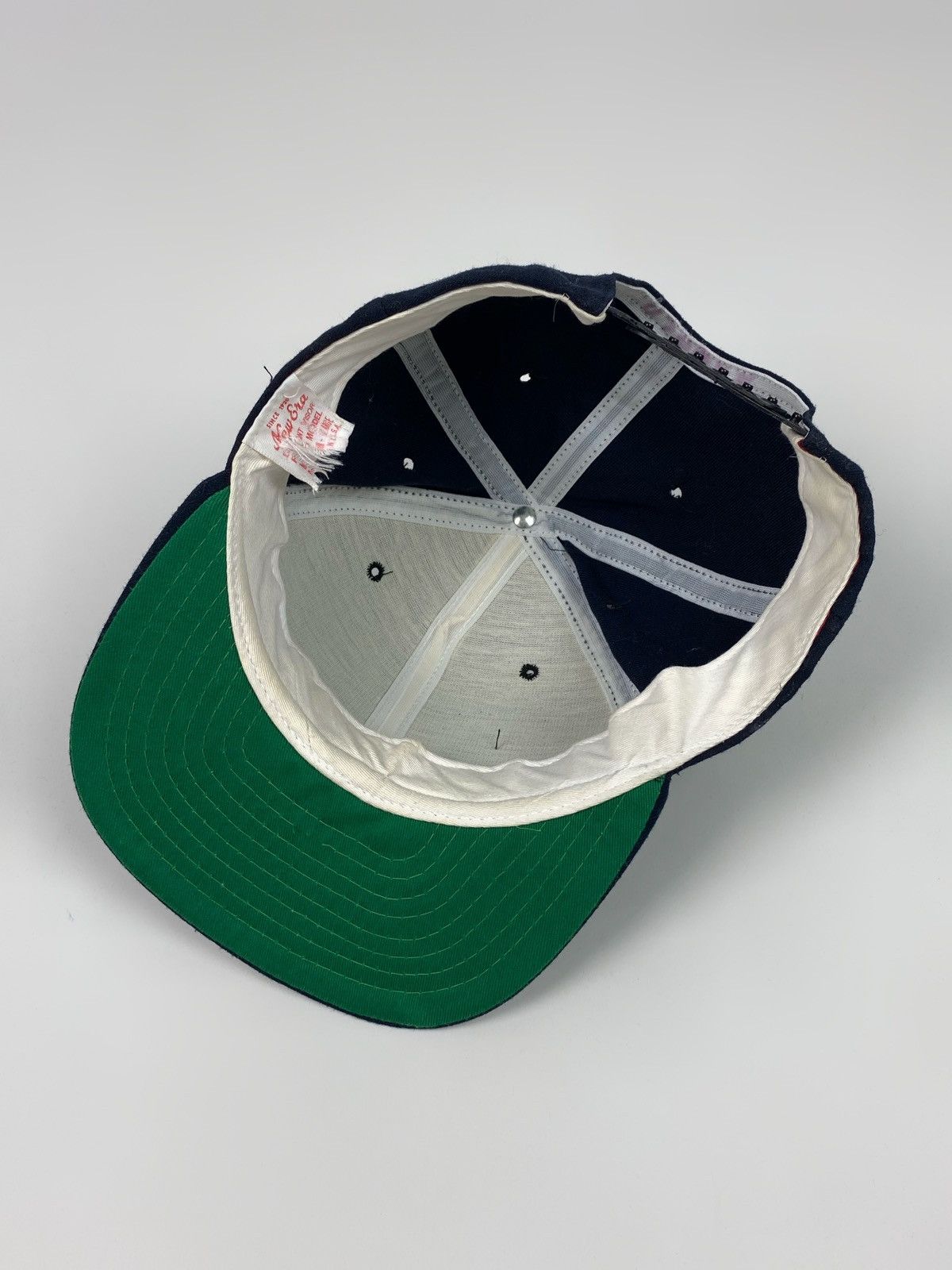 New Era 80s 90s Vintage New Era Dupont Visor Navy Blank Snapback Hat Size ONE SIZE - 7 Thumbnail