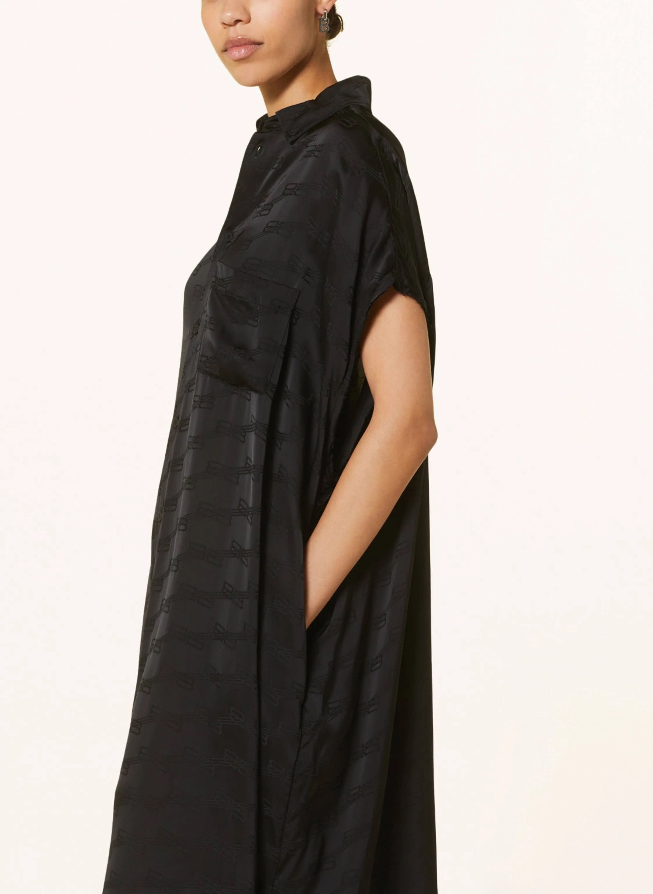 Balenciaga o1in1g1024 BB Monogram Knotted Rawcut Dress in Black Size M / US 6-8 / IT 42-44 - 3 Thumbnail