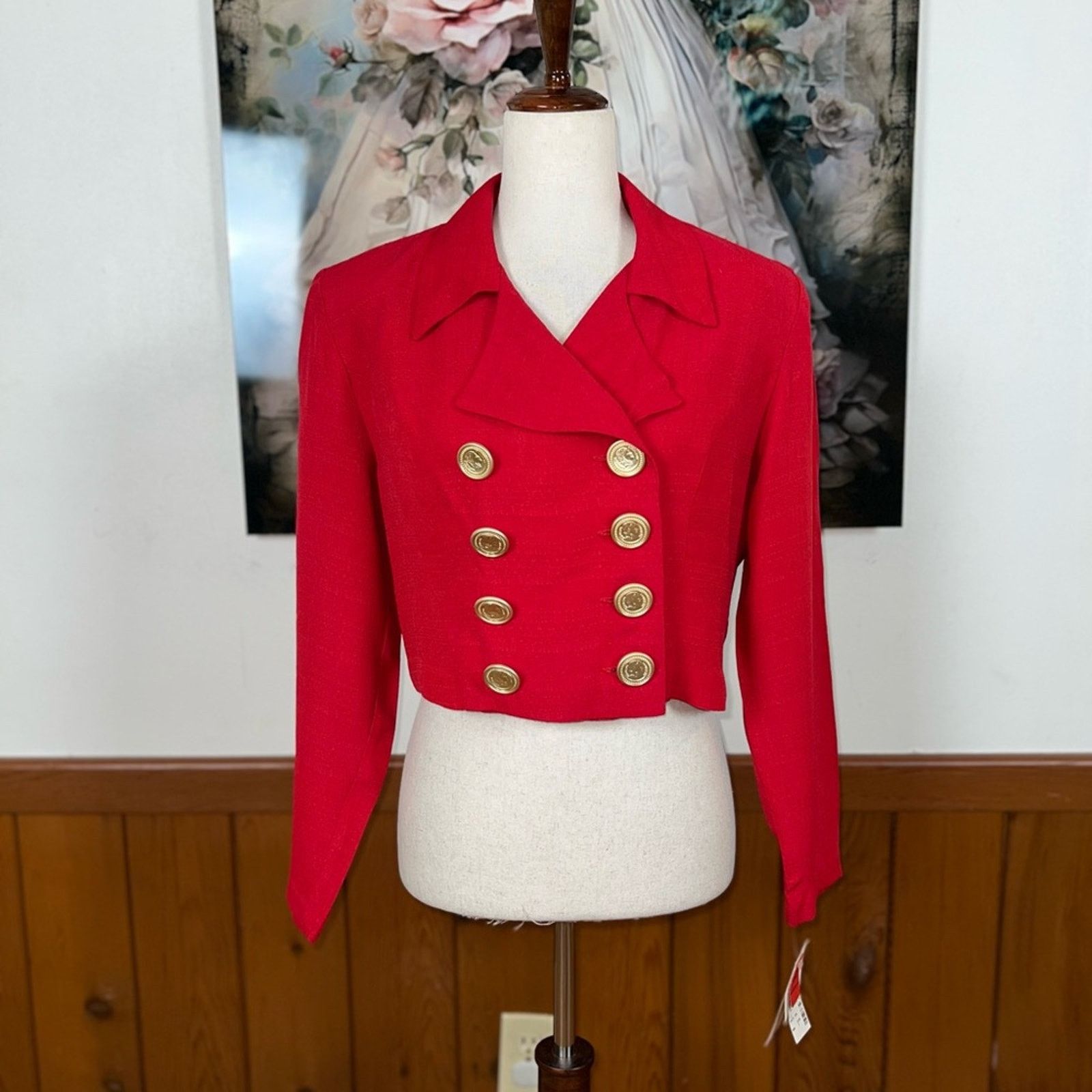 Vintage Fabulous NEW Vintage 1980s Marnie West Cropped Blazer! Size M / US 6-8 / IT 42-44 - 2 Thumbnail